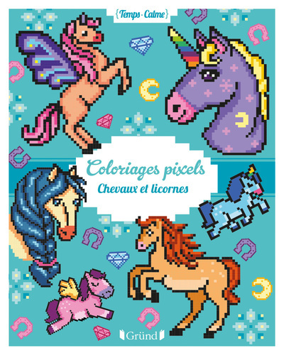 Coloriages pixels - Chevaux et licornes