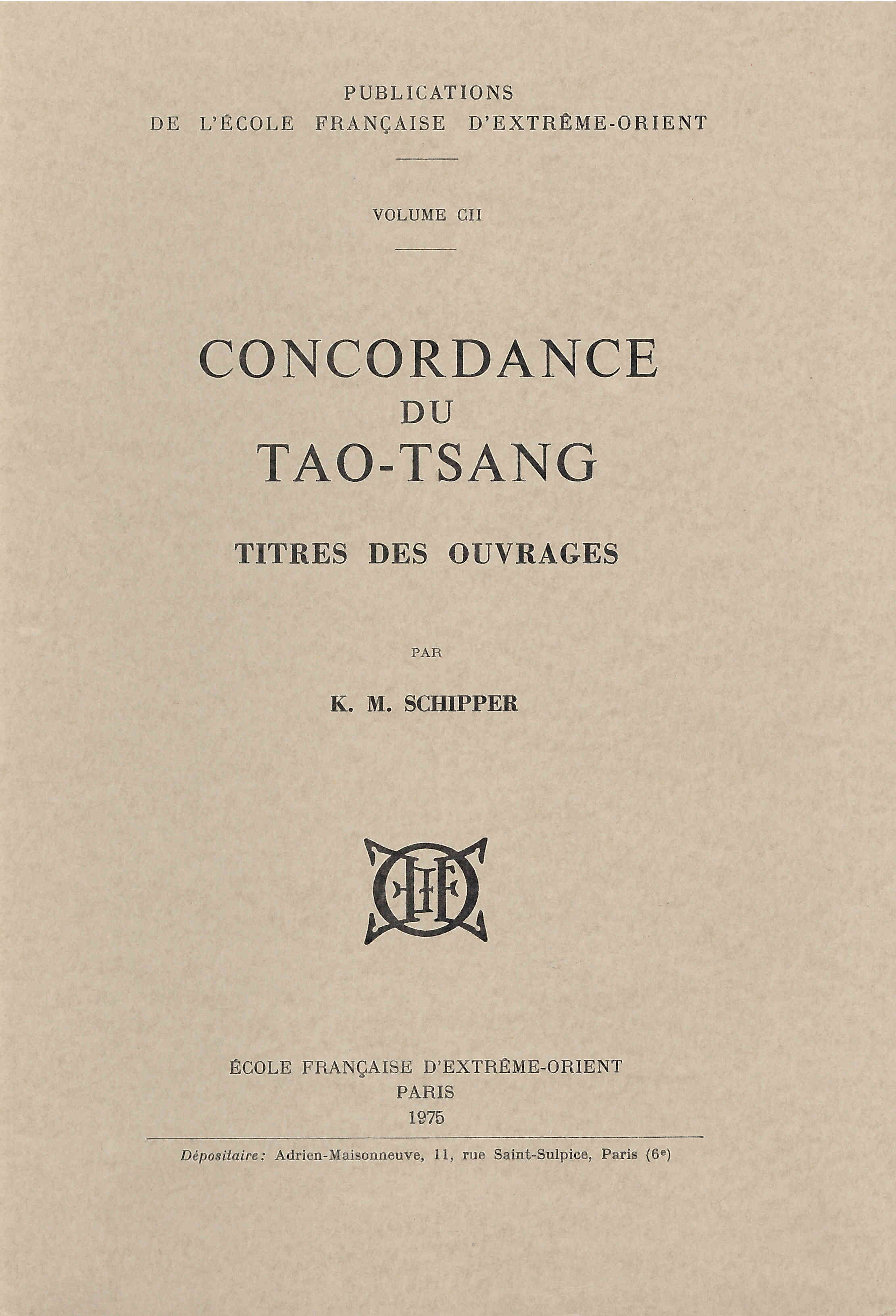 Concordance du Tao-Tsang