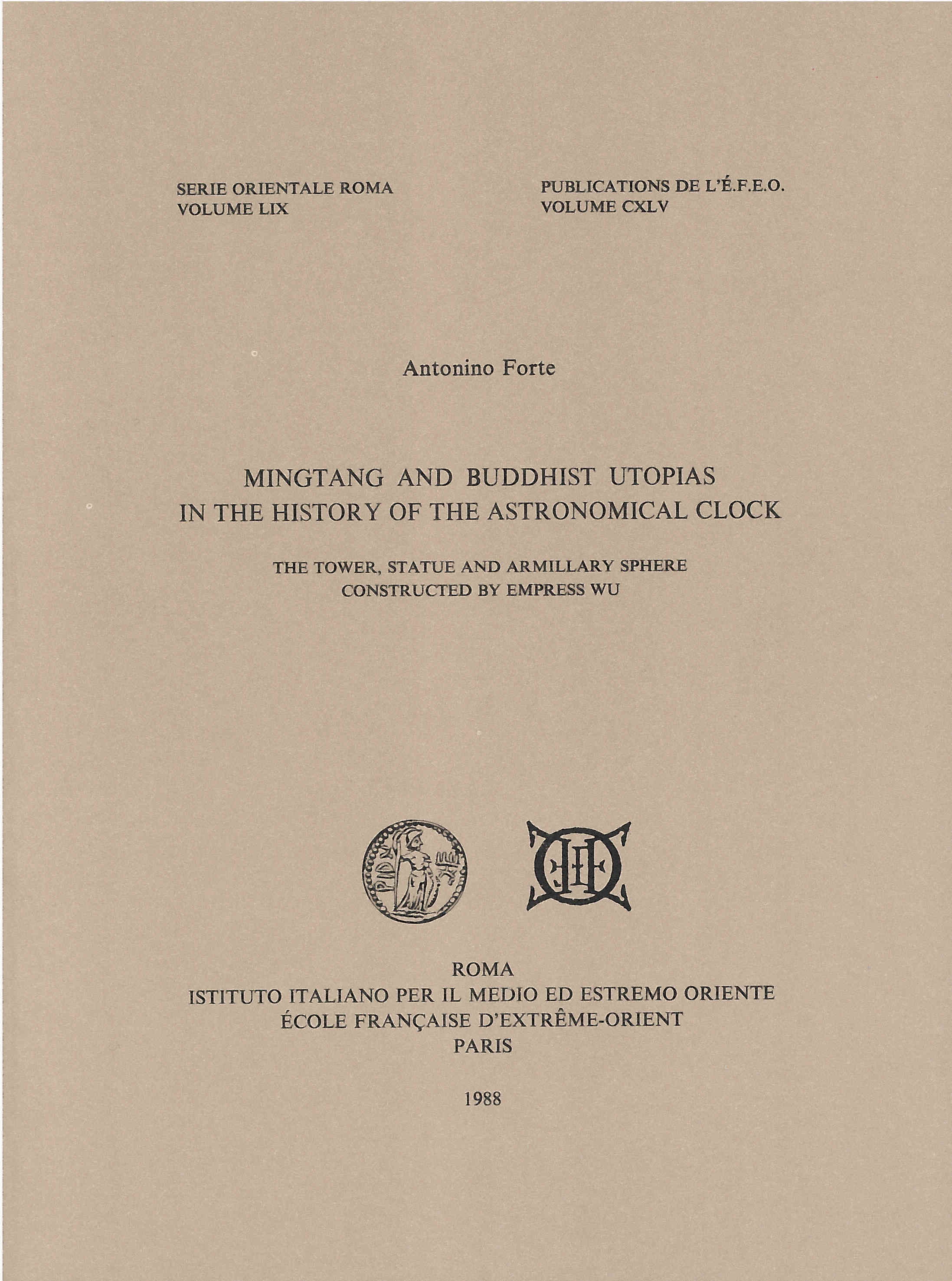 Mingtang and buddhist utopias in the history of the astronomical clock