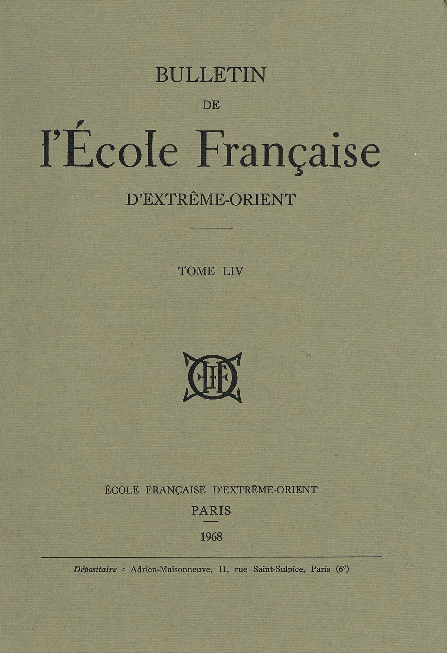 Bulletin EFEO 54 (1968)