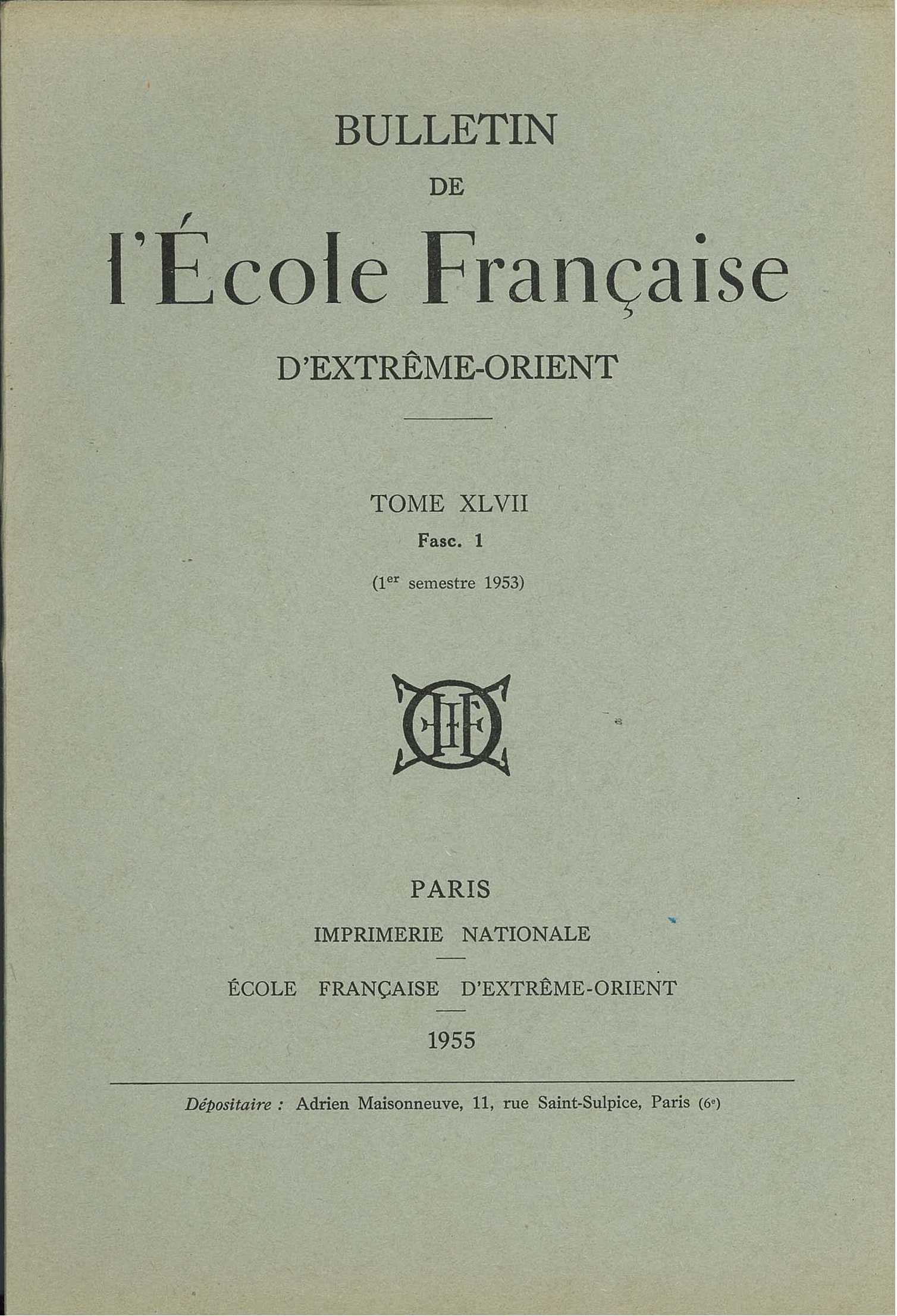Bulletin de l'École française d'Extrême-Orient (1953) n° 47-1