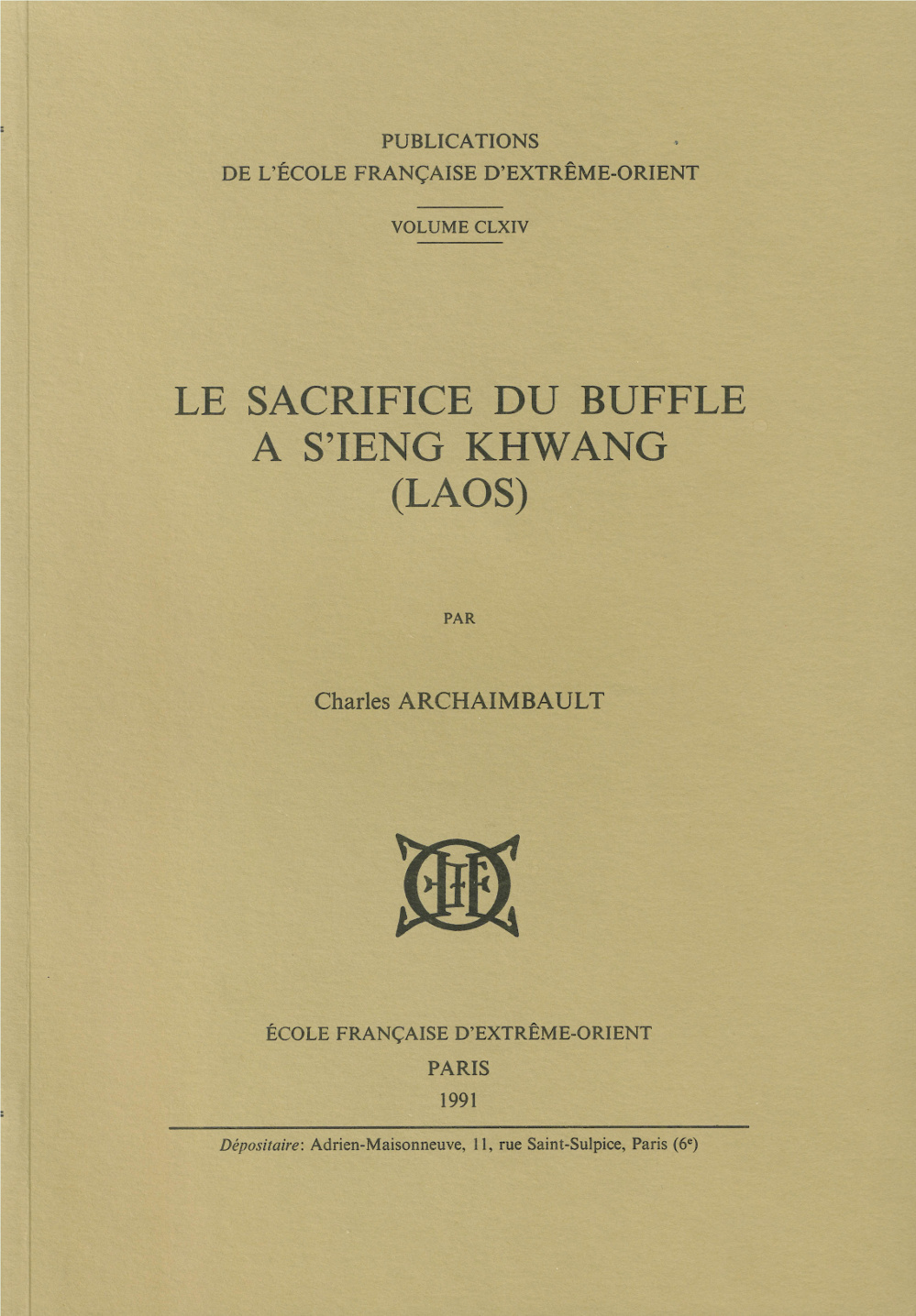 Le sacrifice du buffle à S'ieng Khwang (LAOS)