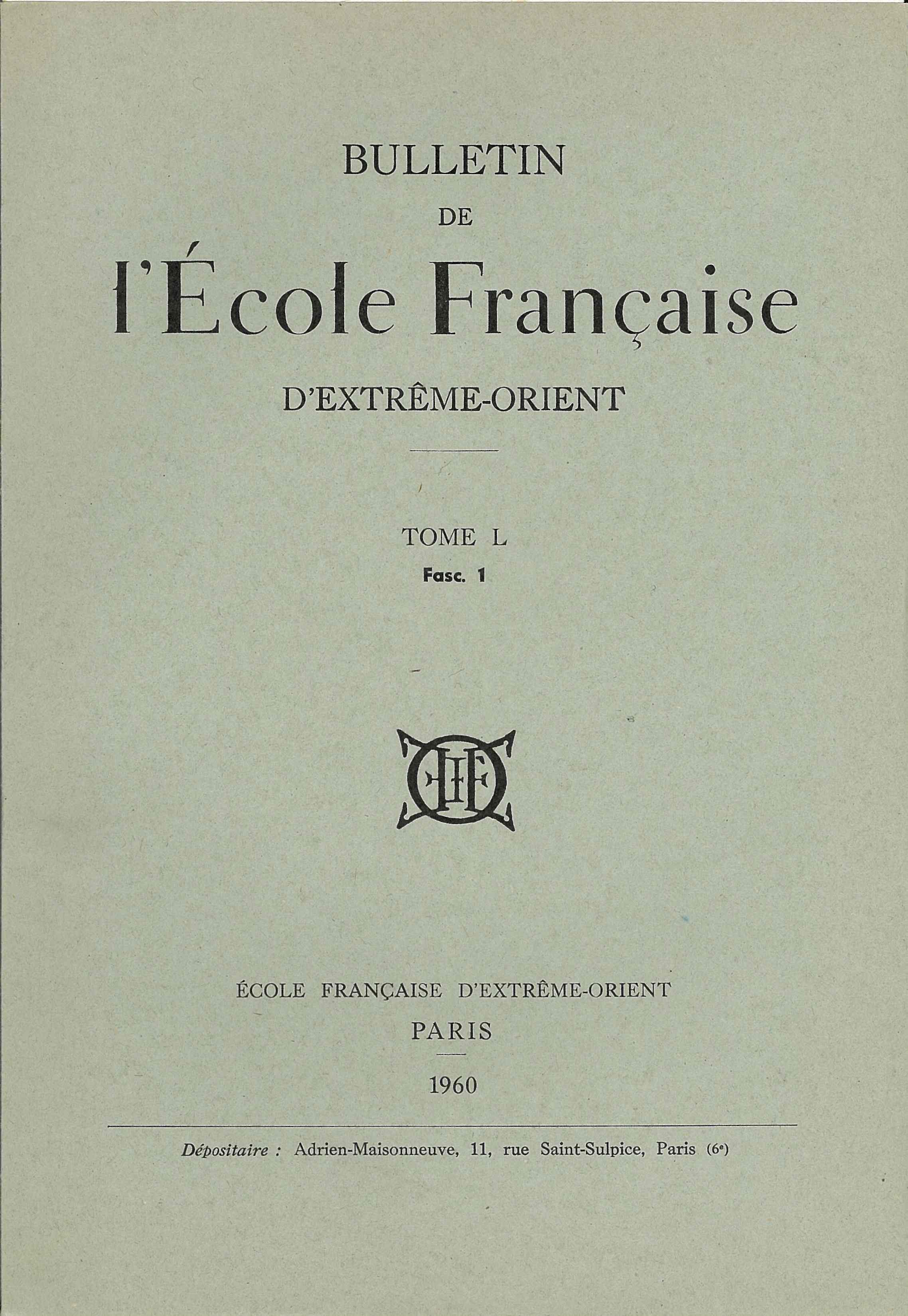 Bulletin EFEO 50-1 (1960)