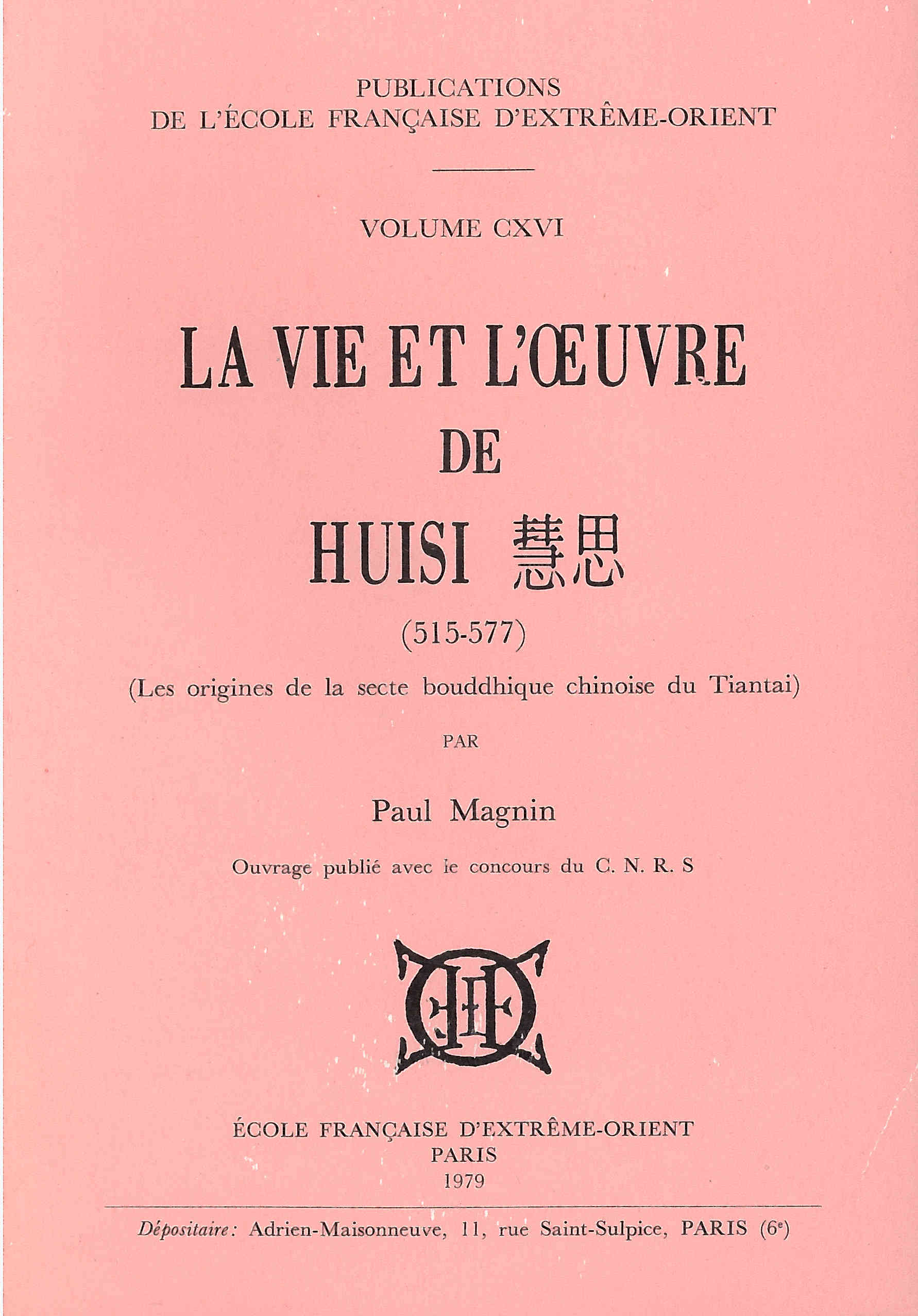 La vie et l'oeuvre de Huisi (515-577).