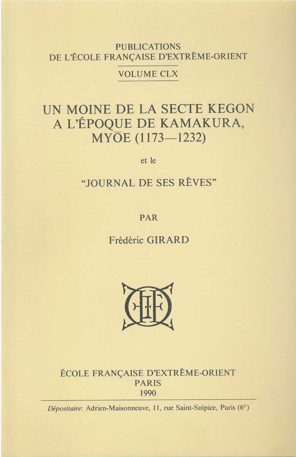 Un moine de la secte Kegon à l'époque de Kamakura, Myoe (1173-1232)