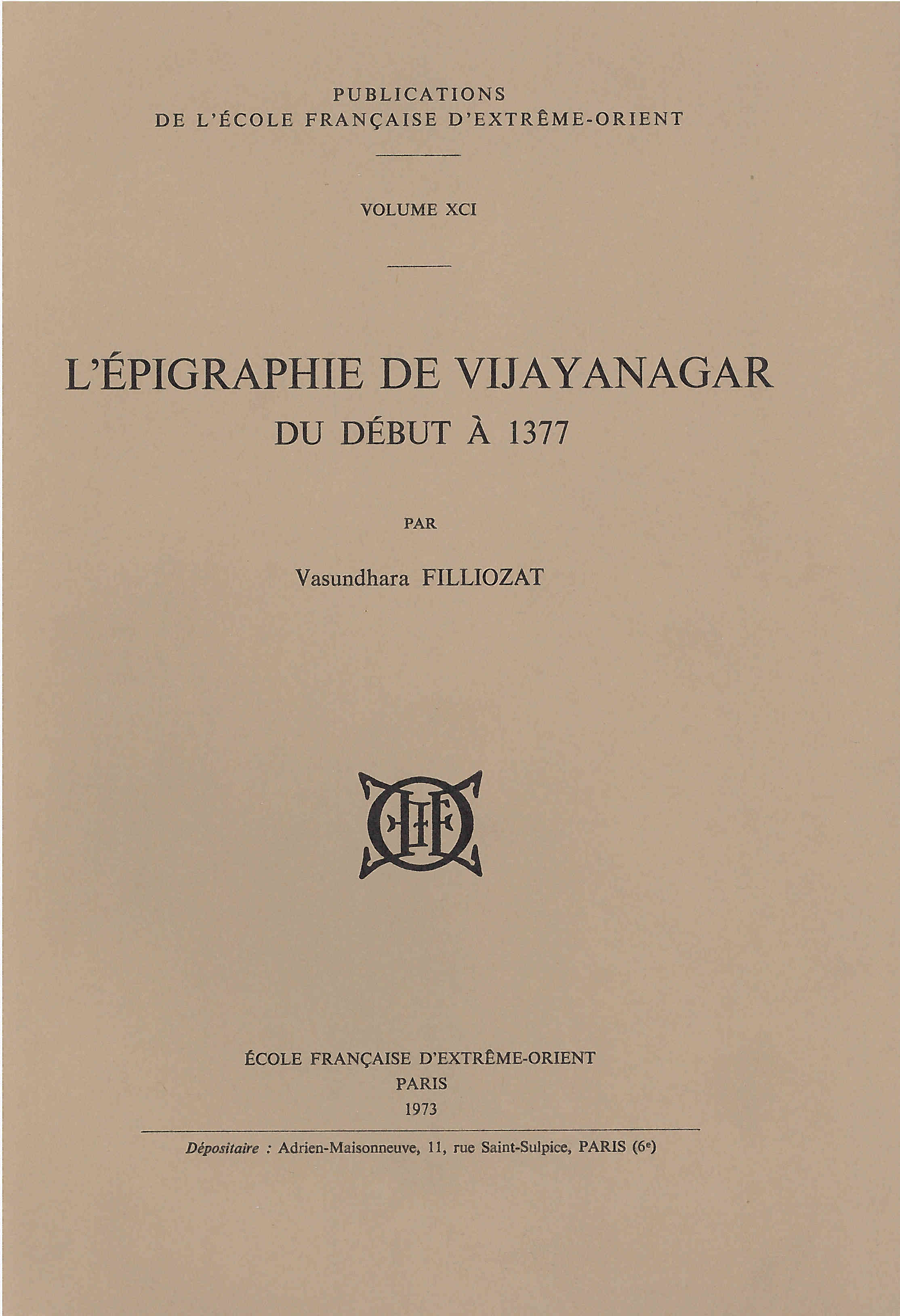 L'épigraphie de Vijayanagar