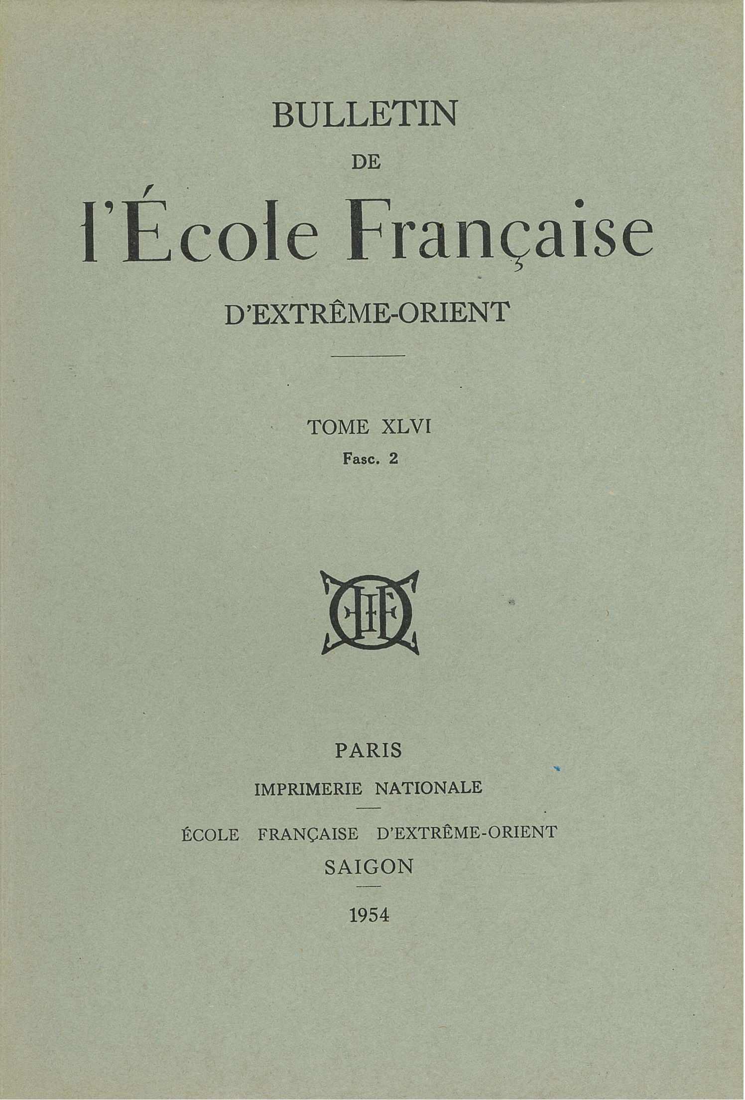 Bulletin de l'École française d'Extrême-Orient (1952)  n° 46-2
