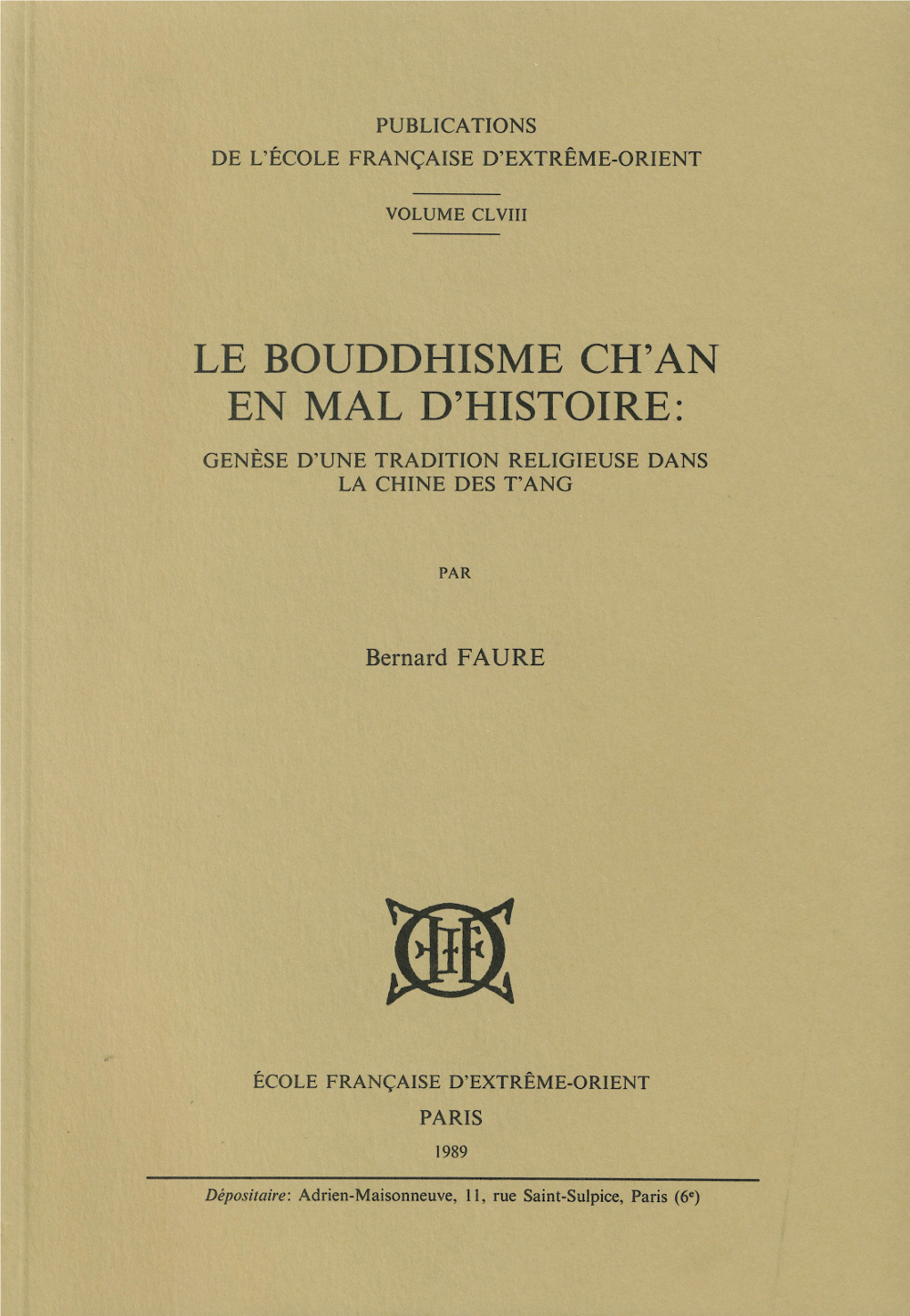 Le Bouddhisme Ch'an en mal d'histoire