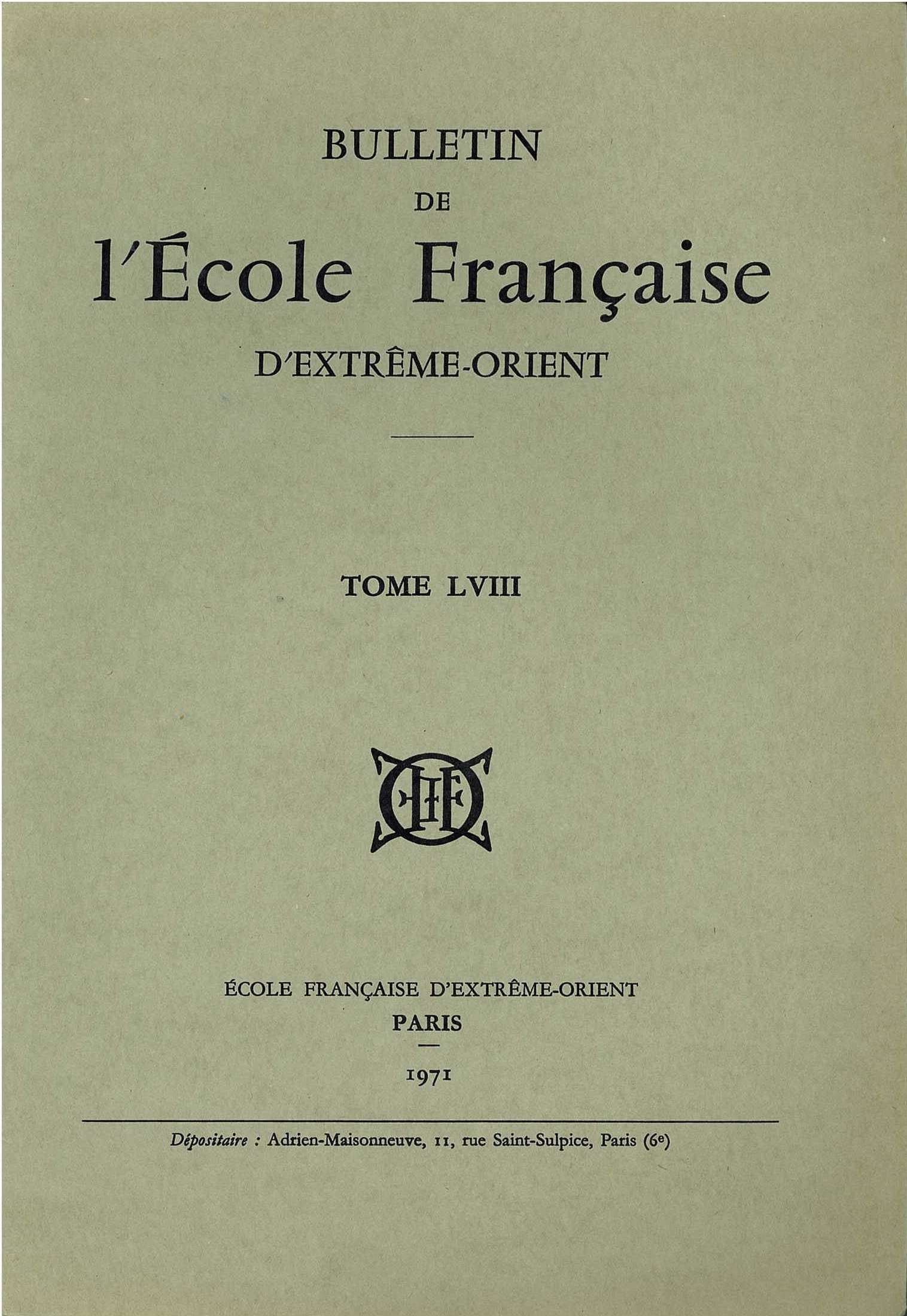 Bulletin EFEO 58 (1971)