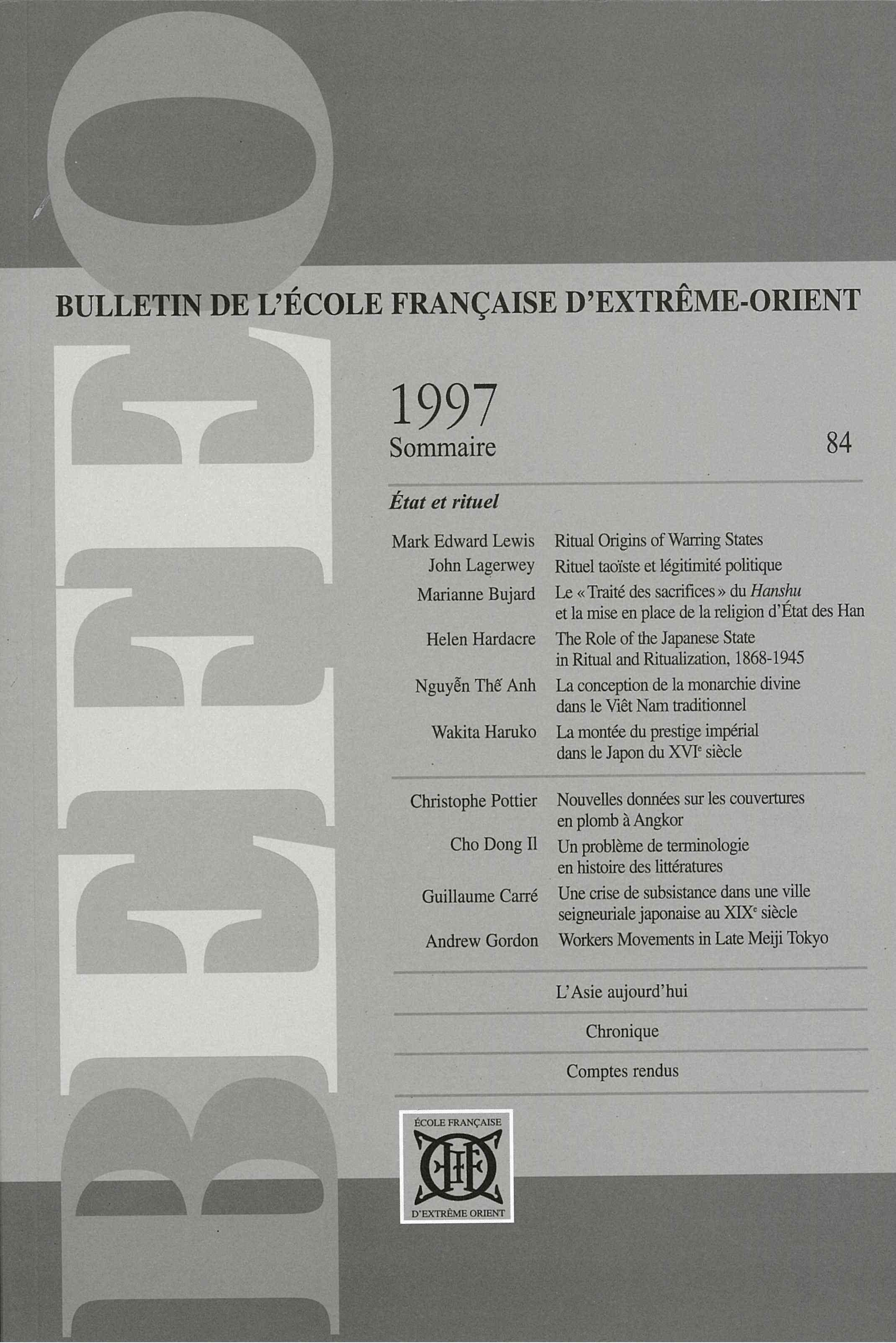 Bulletin EFEO 84 (1997)