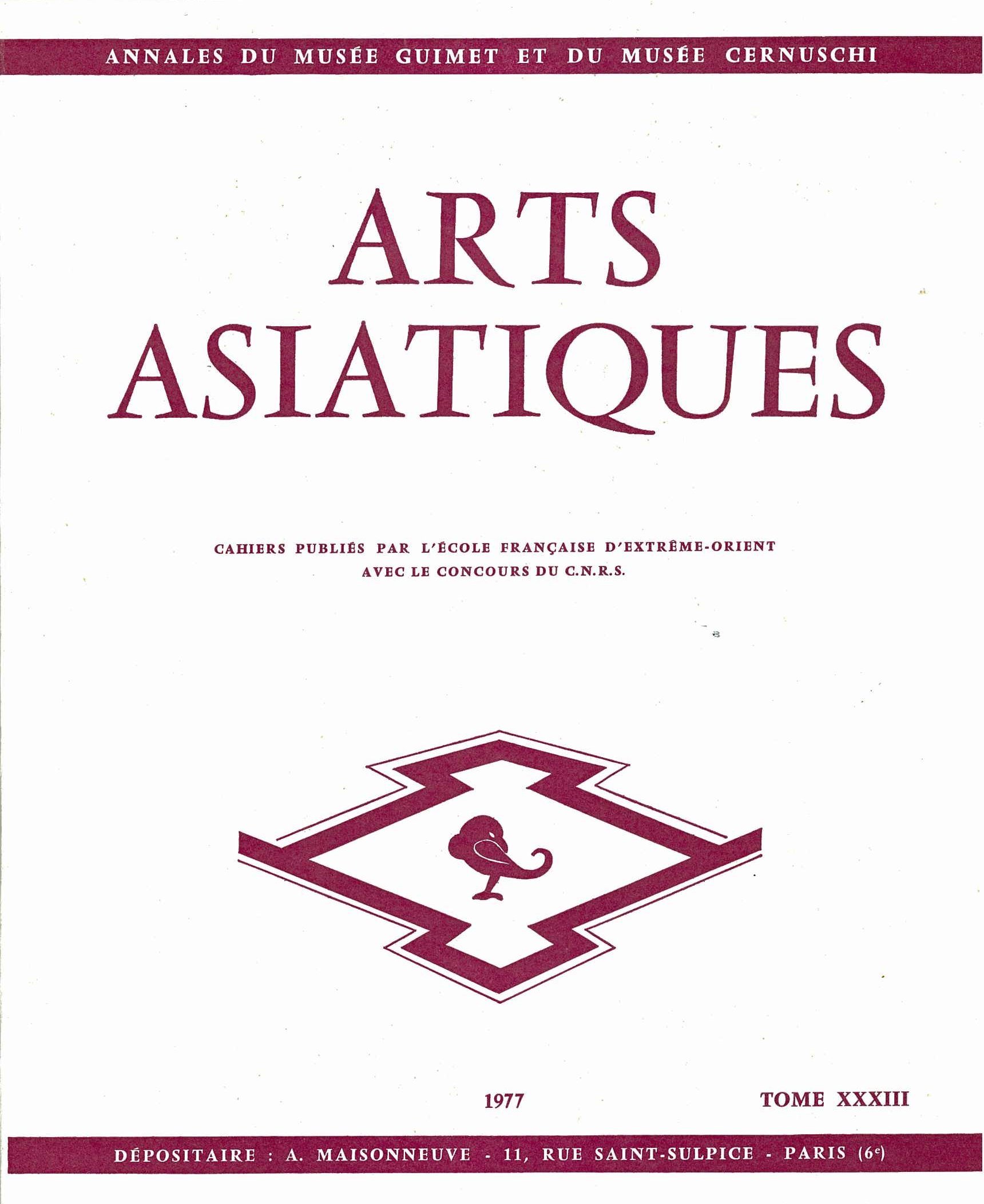 ARTS ASIATIQUES no. 33 (1977)