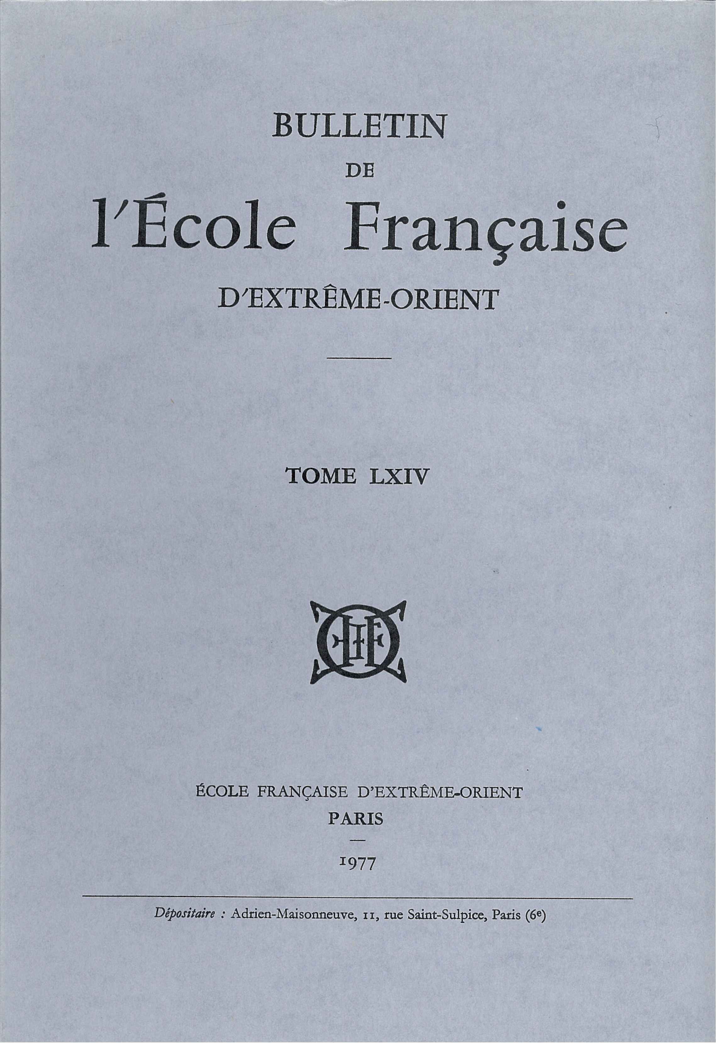 Bulletin EFEO 64 (1977)