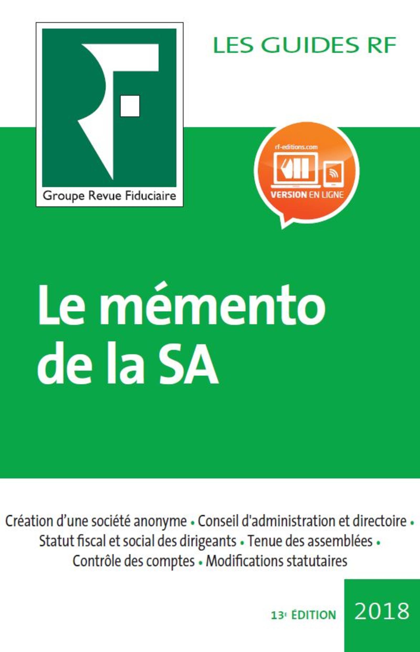Le mémento de la SA 2018