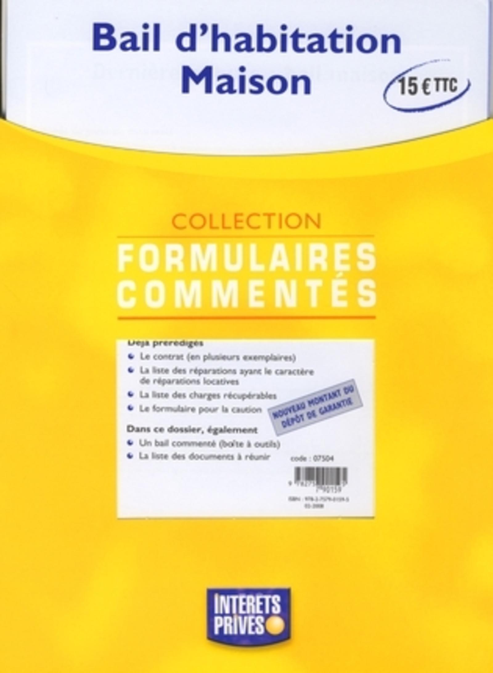 BAIL HABITATION MAISON (POCHETTE)