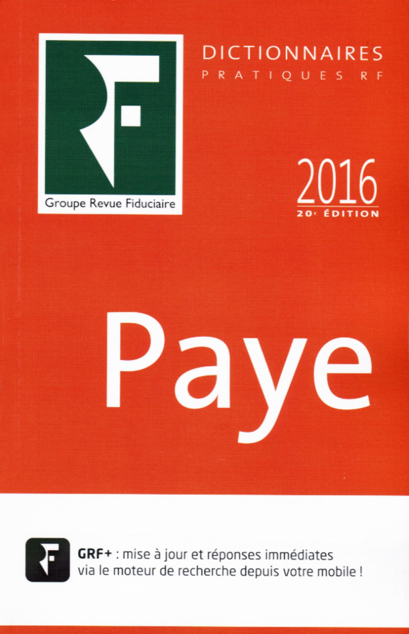 DICTIONNAIRE PAYE 2016