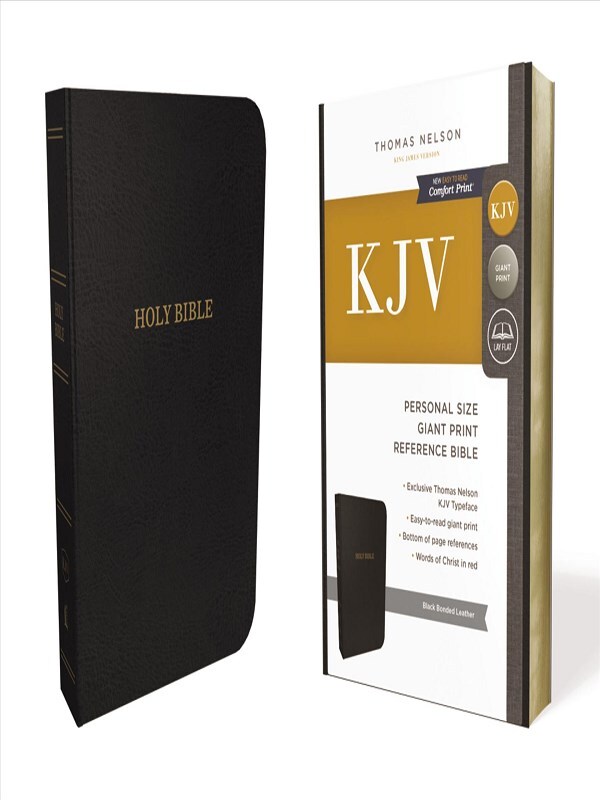 KJV Holy Bible: Personal Size Giant Print with 43,000 Cross References, Black Bonded Leather, Red Letter, Comfort Print: King James Version