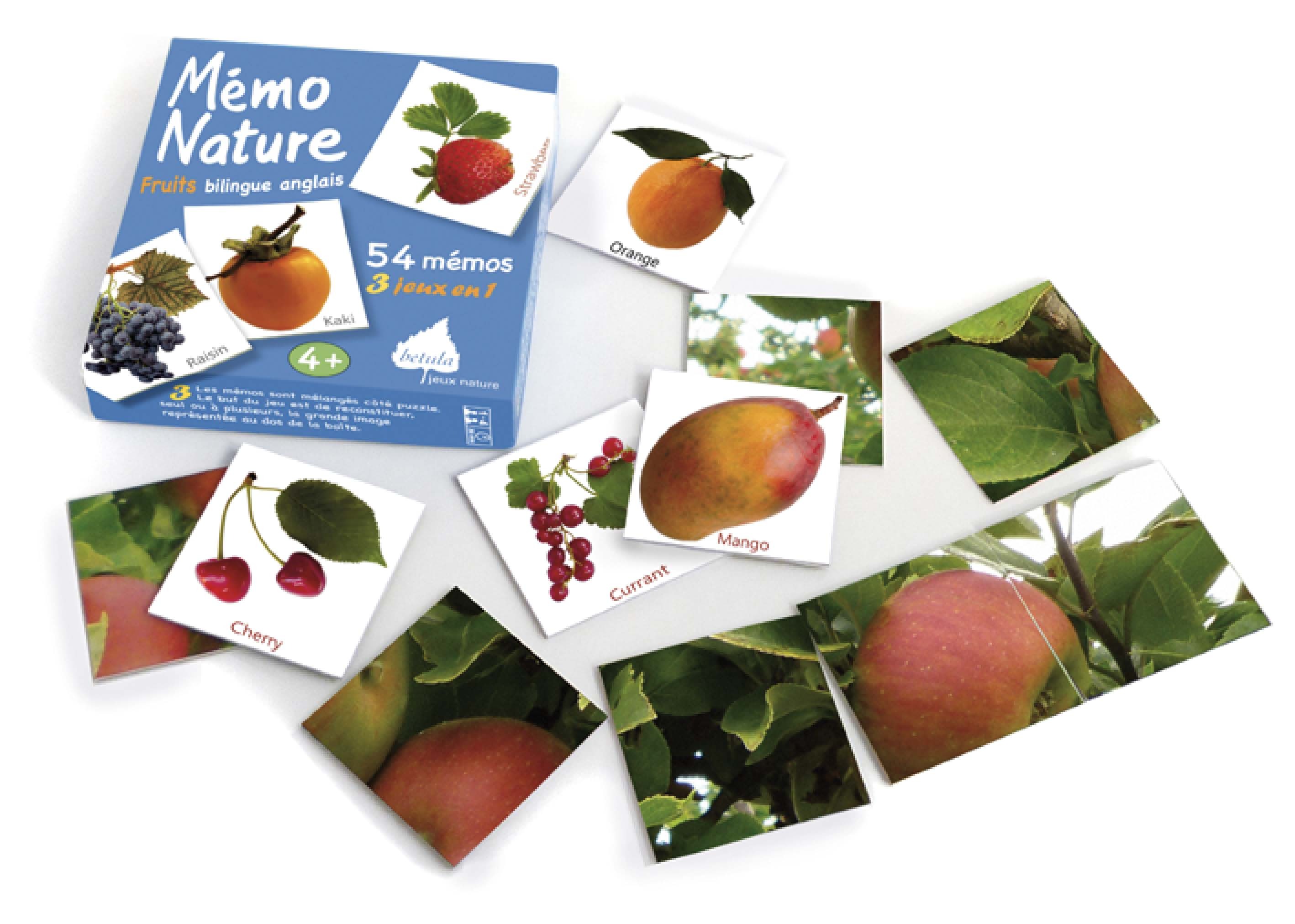 Memo nature fruits bilingue anglais