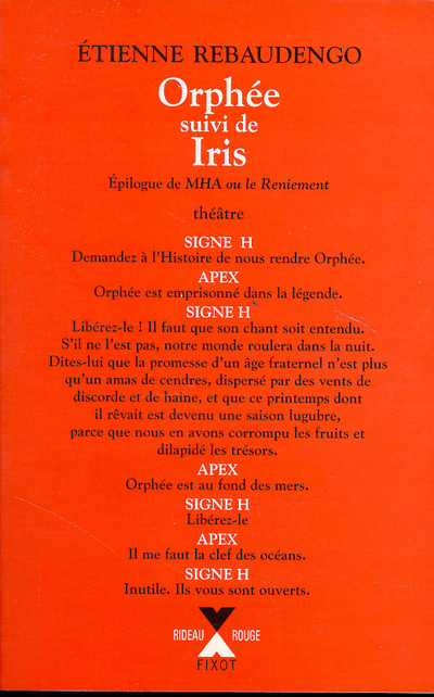Orphée épilogue de "Mha ou le reniement"
