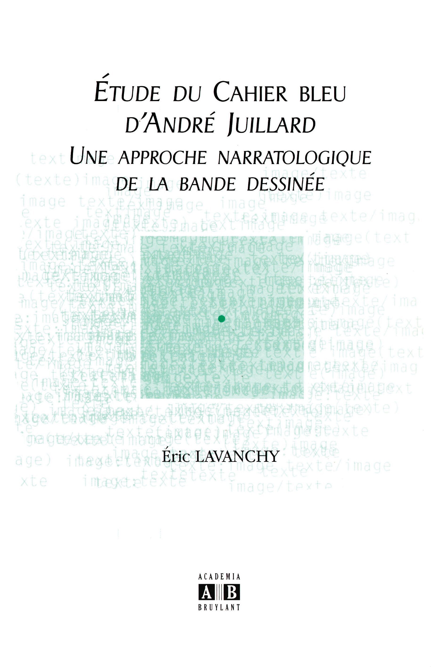 Etude du Cahier bleu d'André Juillard