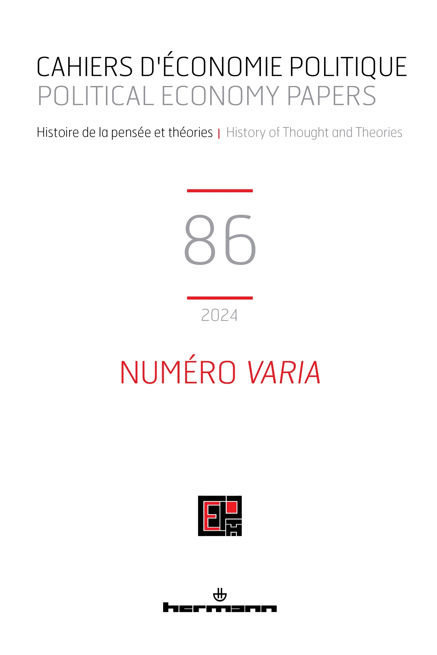 Cahiers d'économie politique n°86