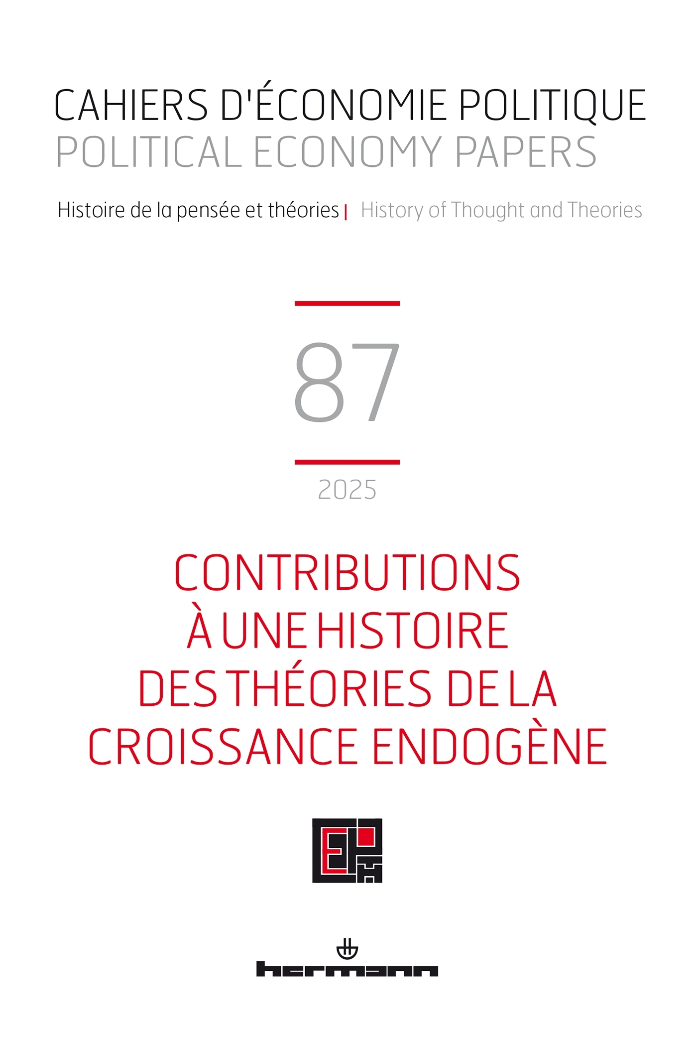 Cahiers d'économie politique n°87