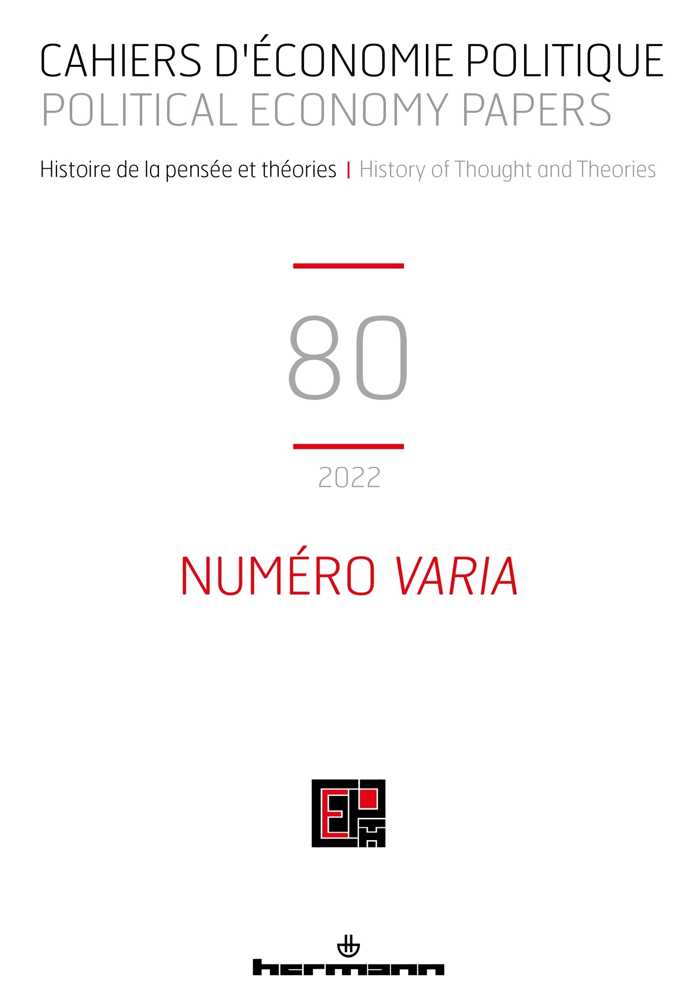 Cahiers d'économie politique n°80