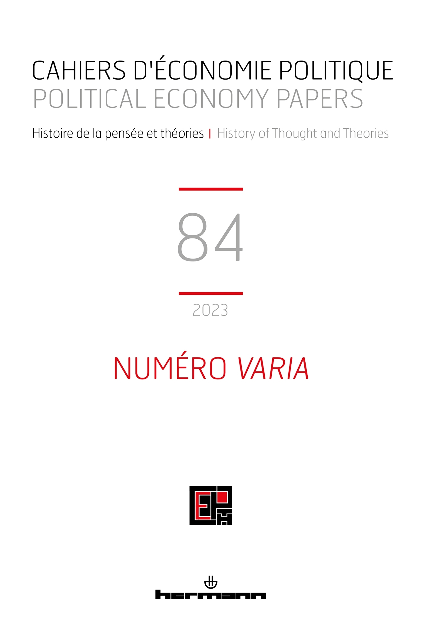 Cahiers d'économie politique n° 84