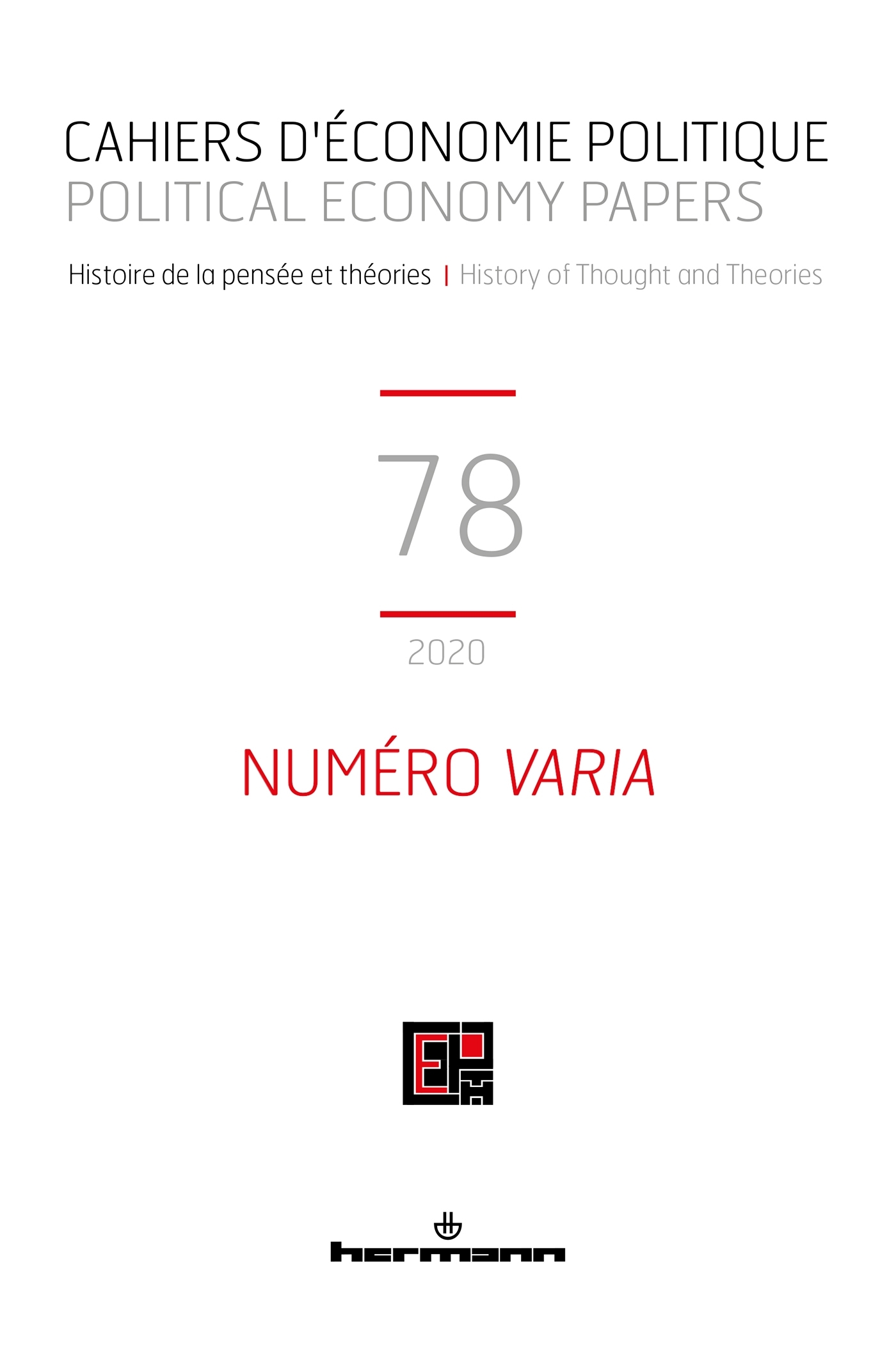 Cahiers d'économie politique n°78