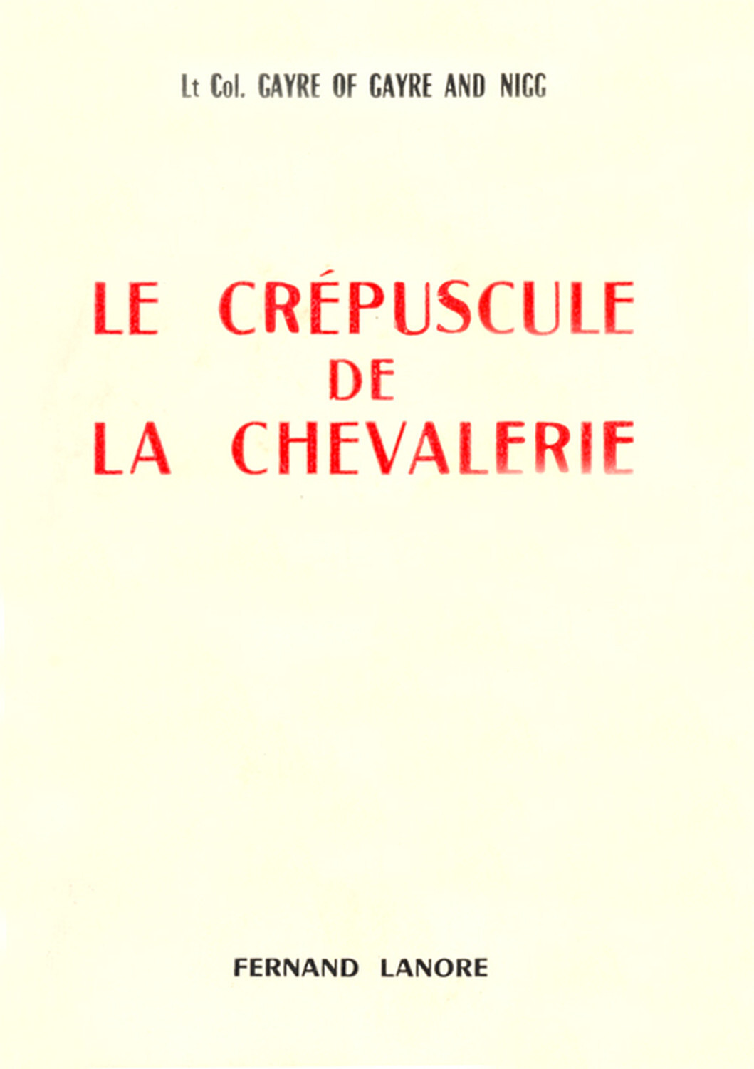 Le crépuscule de la chevalerie