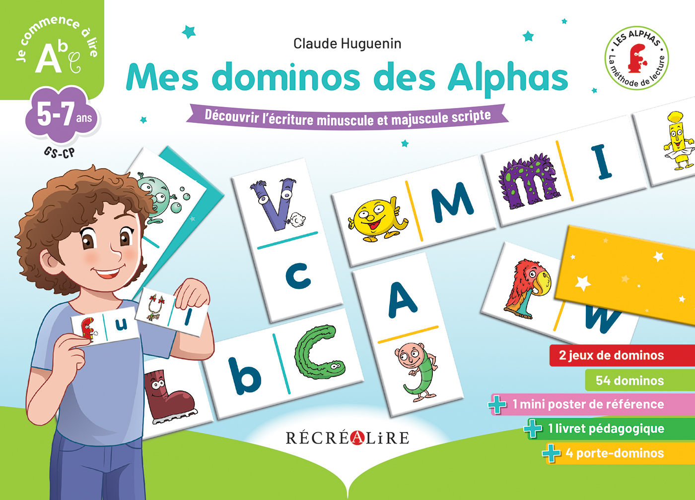 Mes dominos des Alphas - Découvrir les écritures minuscule et majuscule scriptes