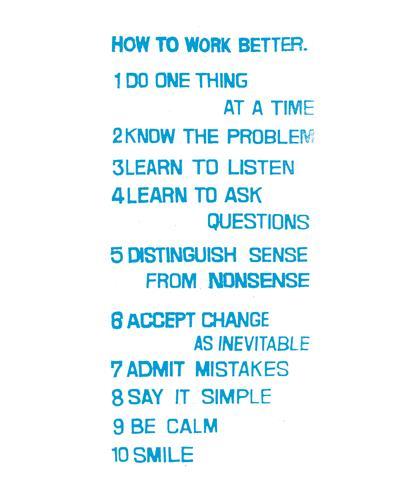 Peter Fischli David Weiss: How to Work Better /anglais