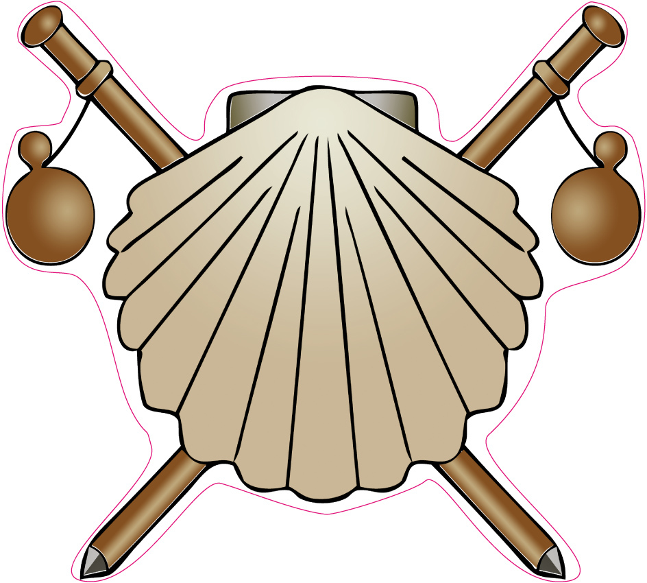 Autocollant Coquille Saint Jacques, emblème du Pèlerin