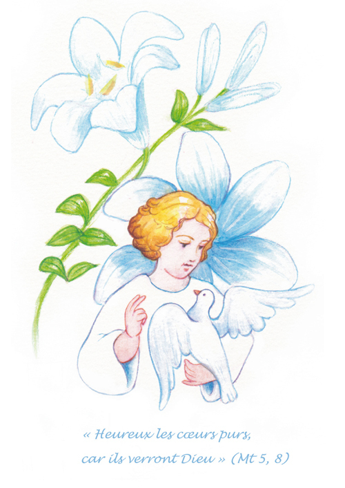 Images saintes heureux les coeurs purs par lot de 10