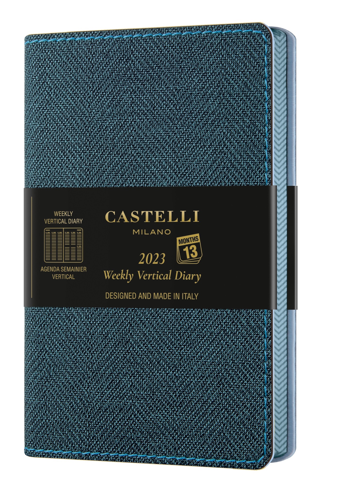 Agenda 2023 semainier vertical poche Harris slate blue