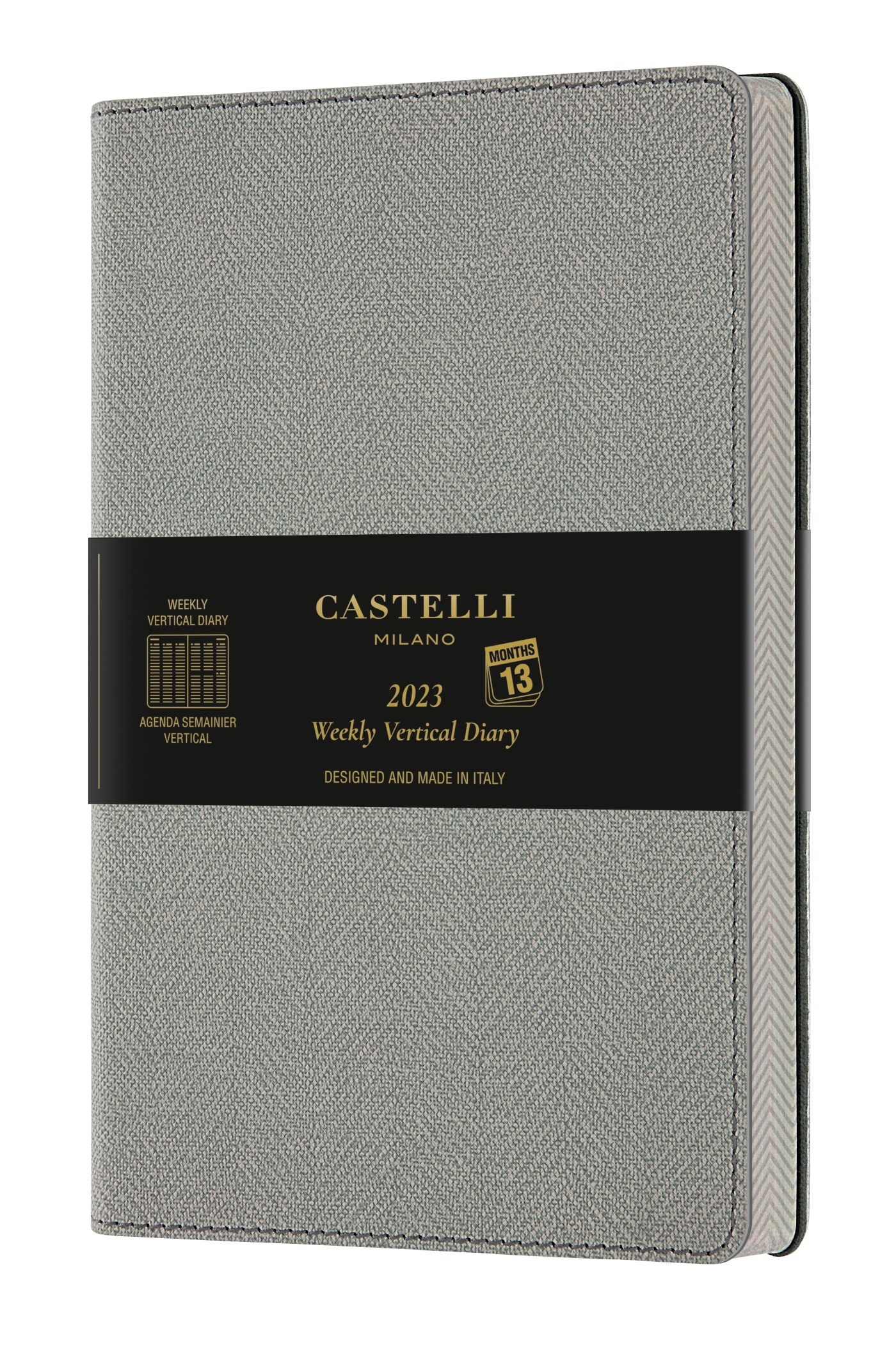 Agenda 2023 semainier vertical grand format Harris gris