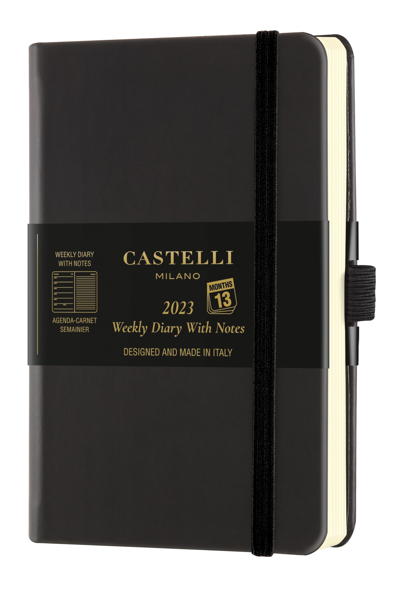 Agenda 2023 semainier poche Aquarela Black Sepia