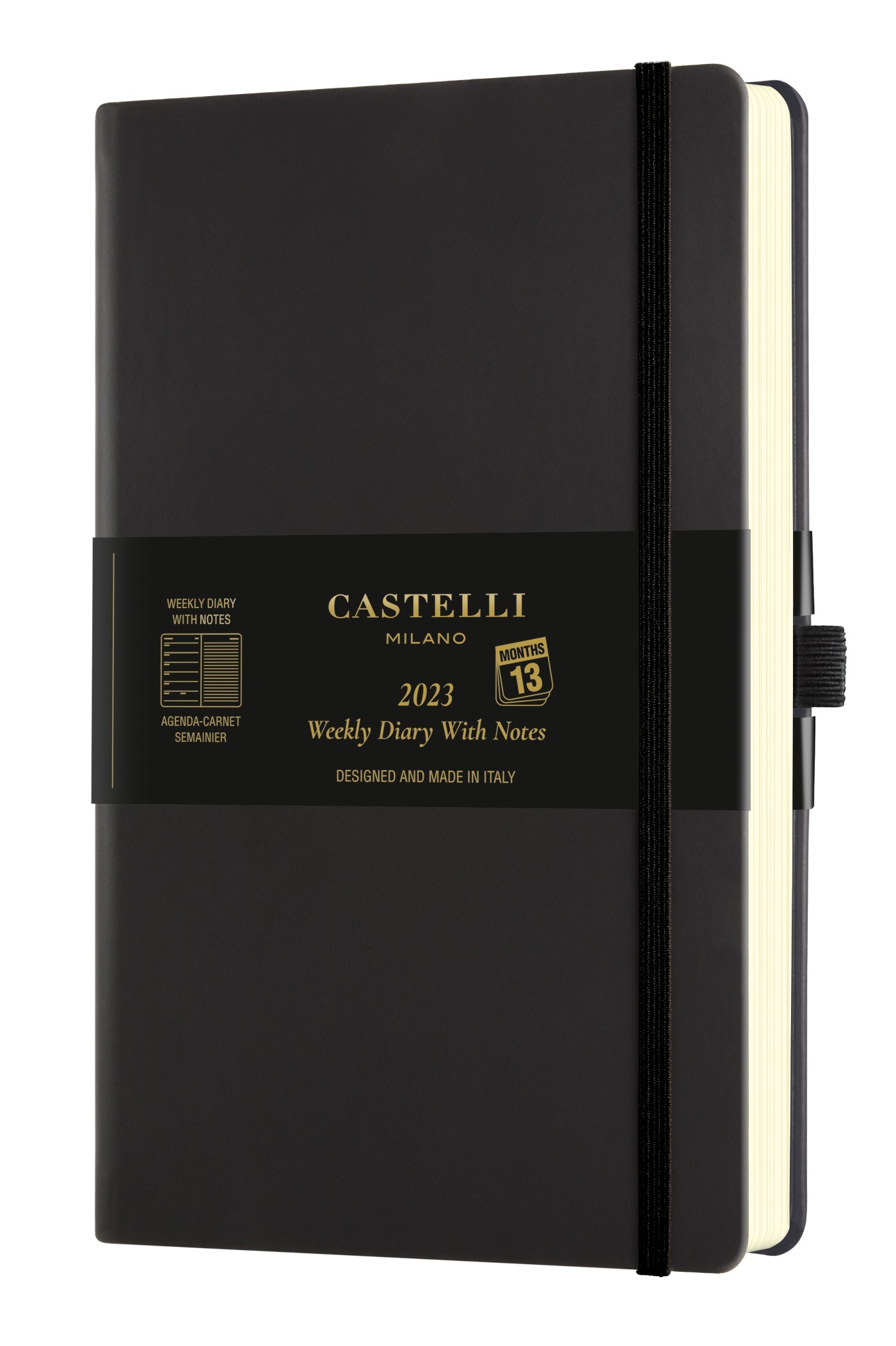 Agenda 2023 semainier grand format Aquarela Black Sepia