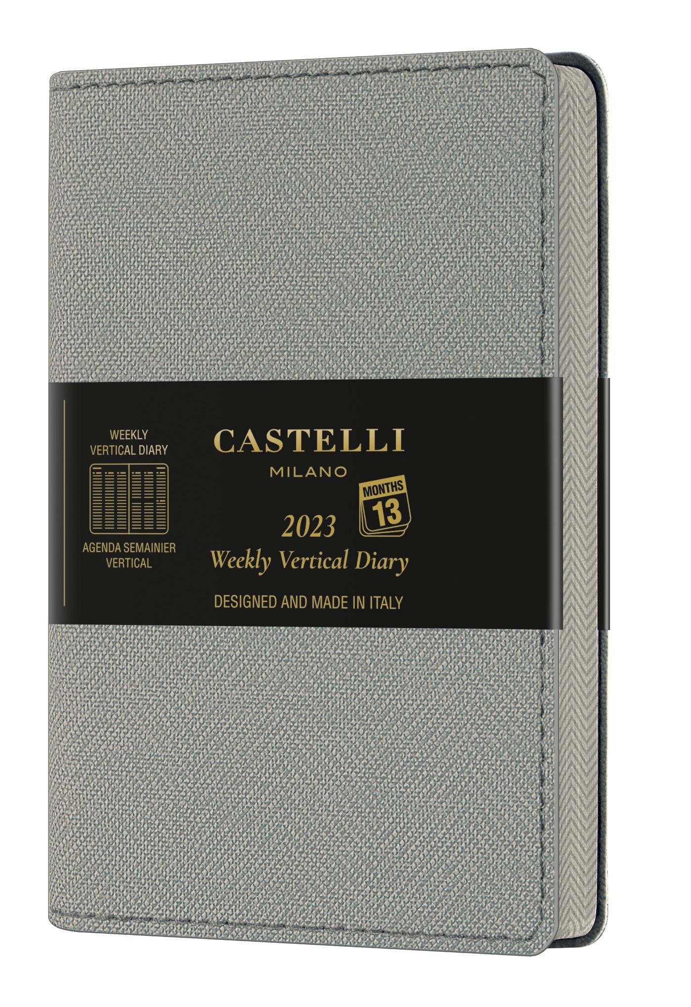 Agenda 2023 semainier vertical poche Harris gris