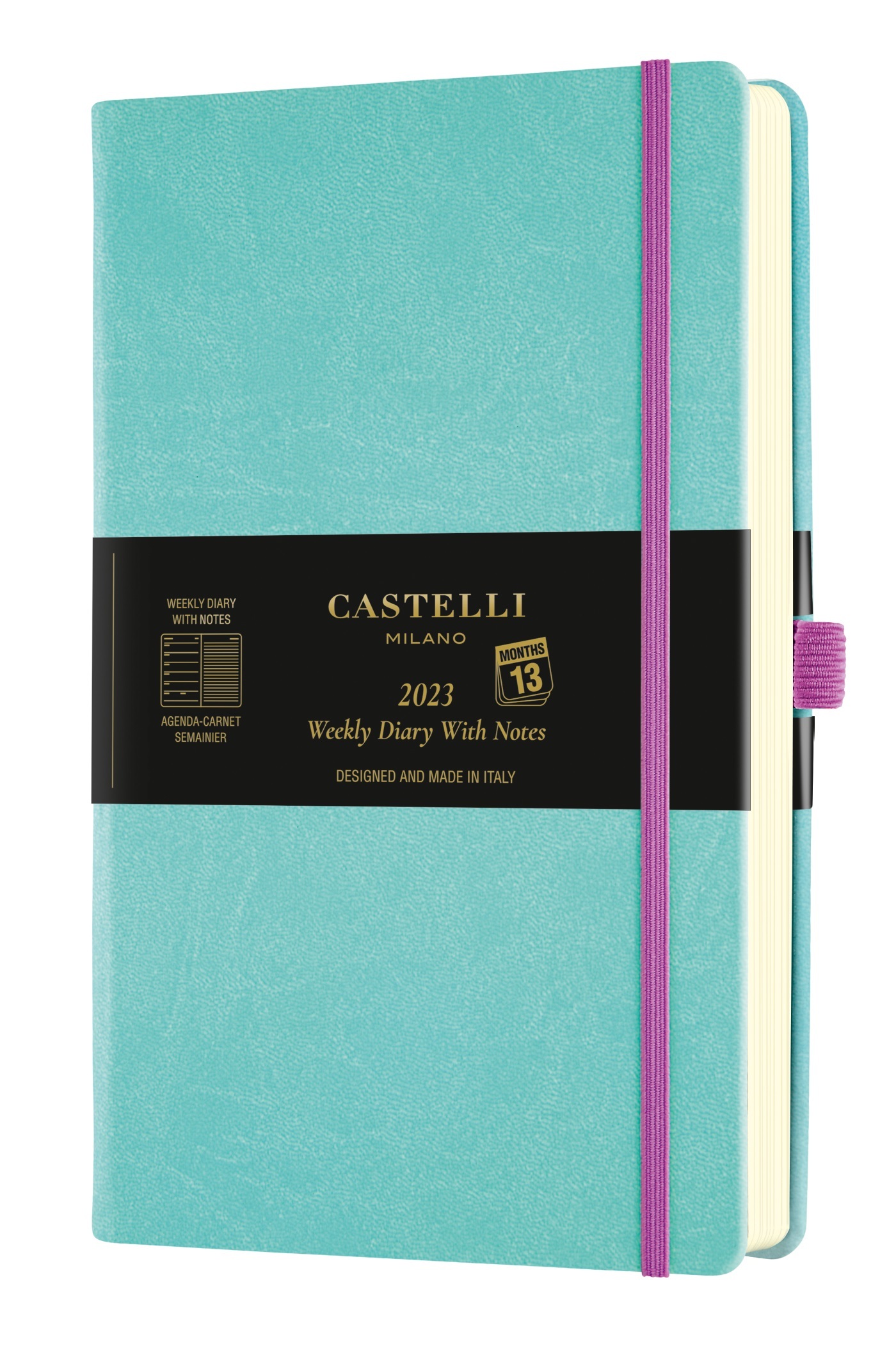 Agenda 2023 semainier grand format Aquarela Jade green