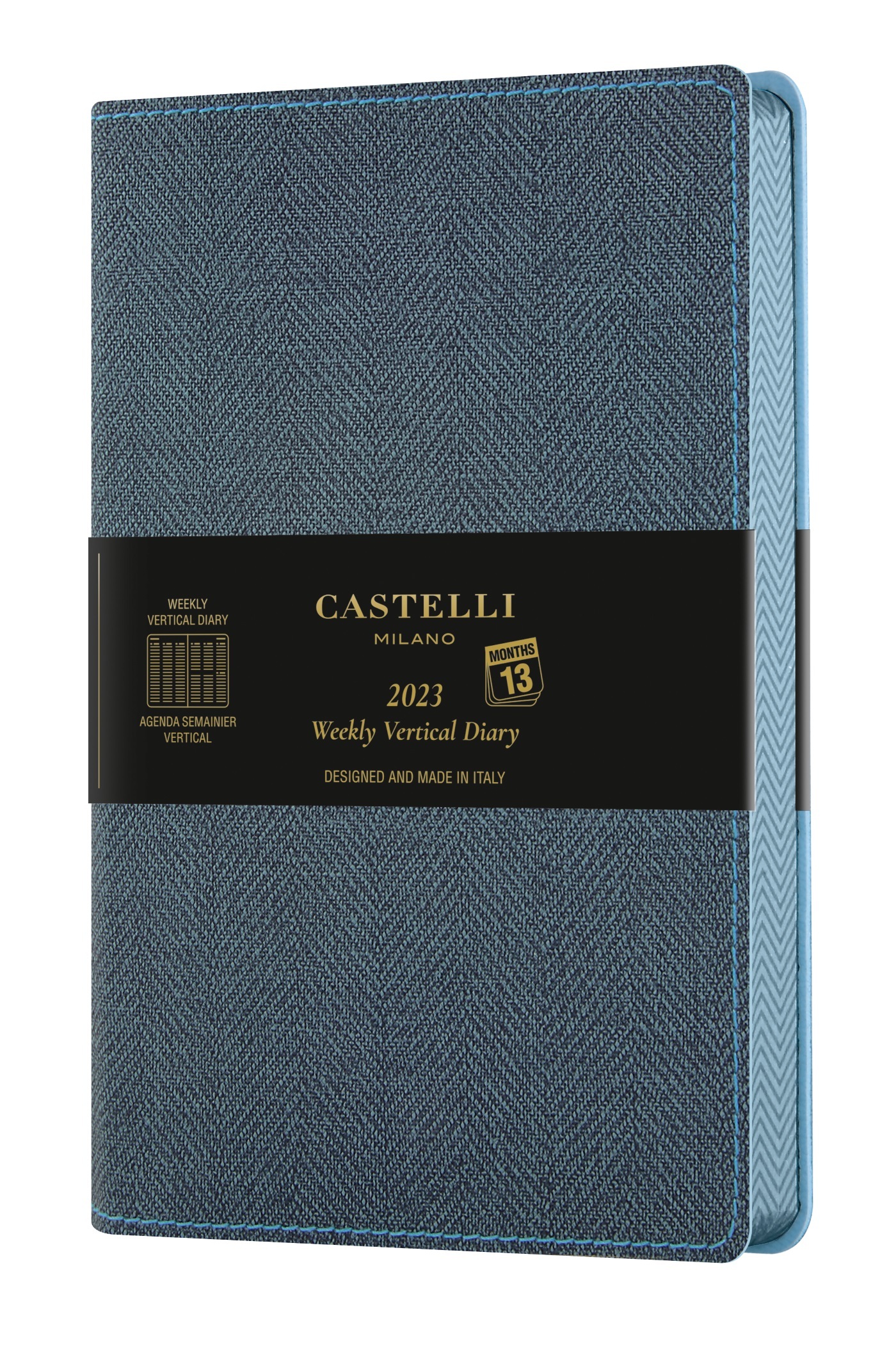 Agenda 2023 semainier vertical grand format Harris slate blue