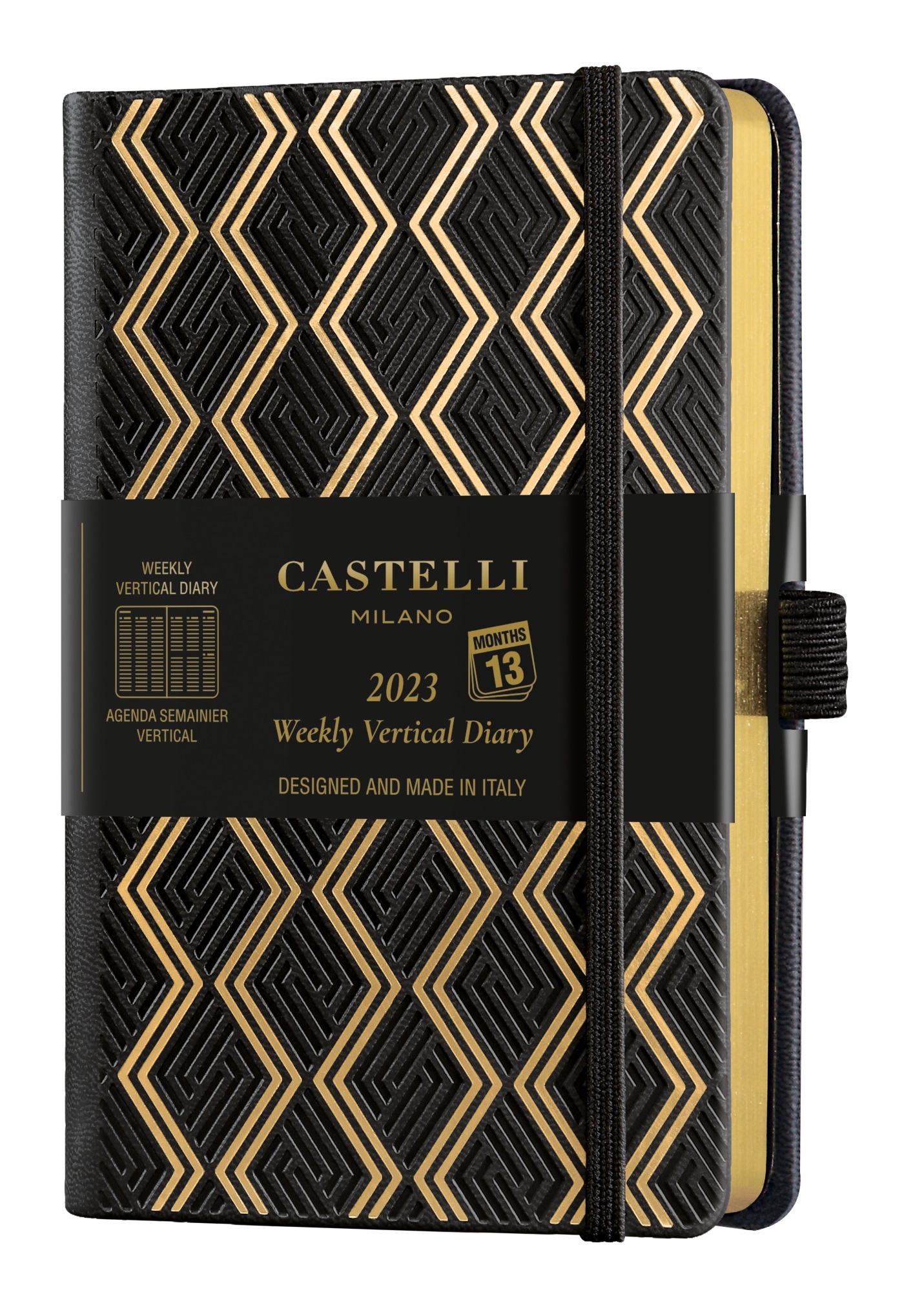 Agenda 2023 semainier vertical poche C&G greeks gold