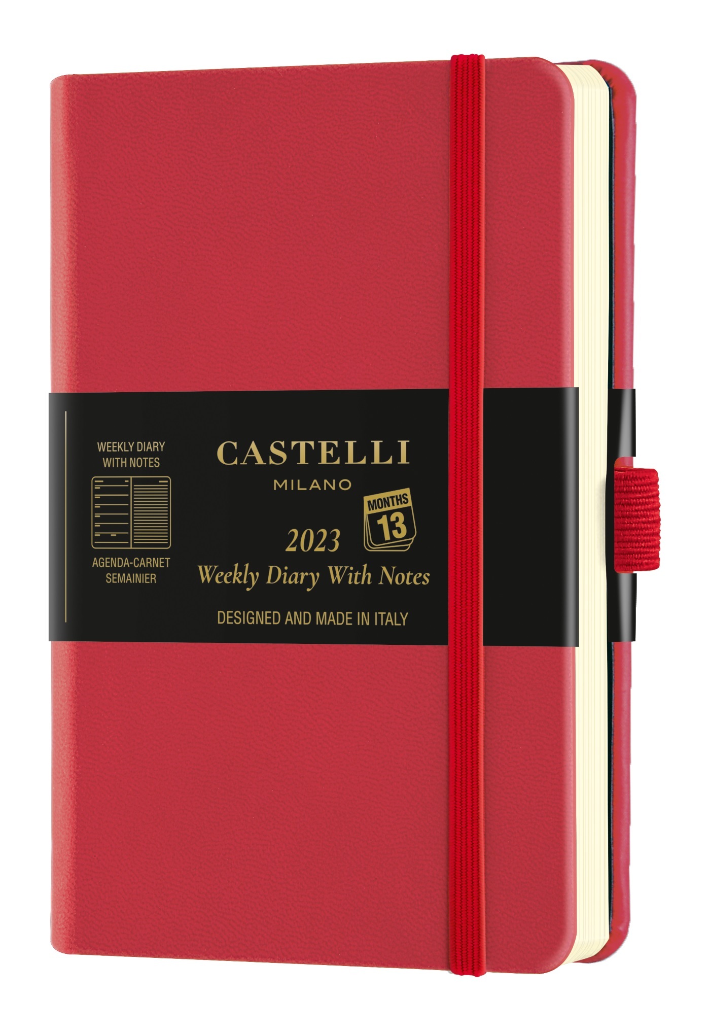 Agenda 2023 semainier poche Aquarela Coral red