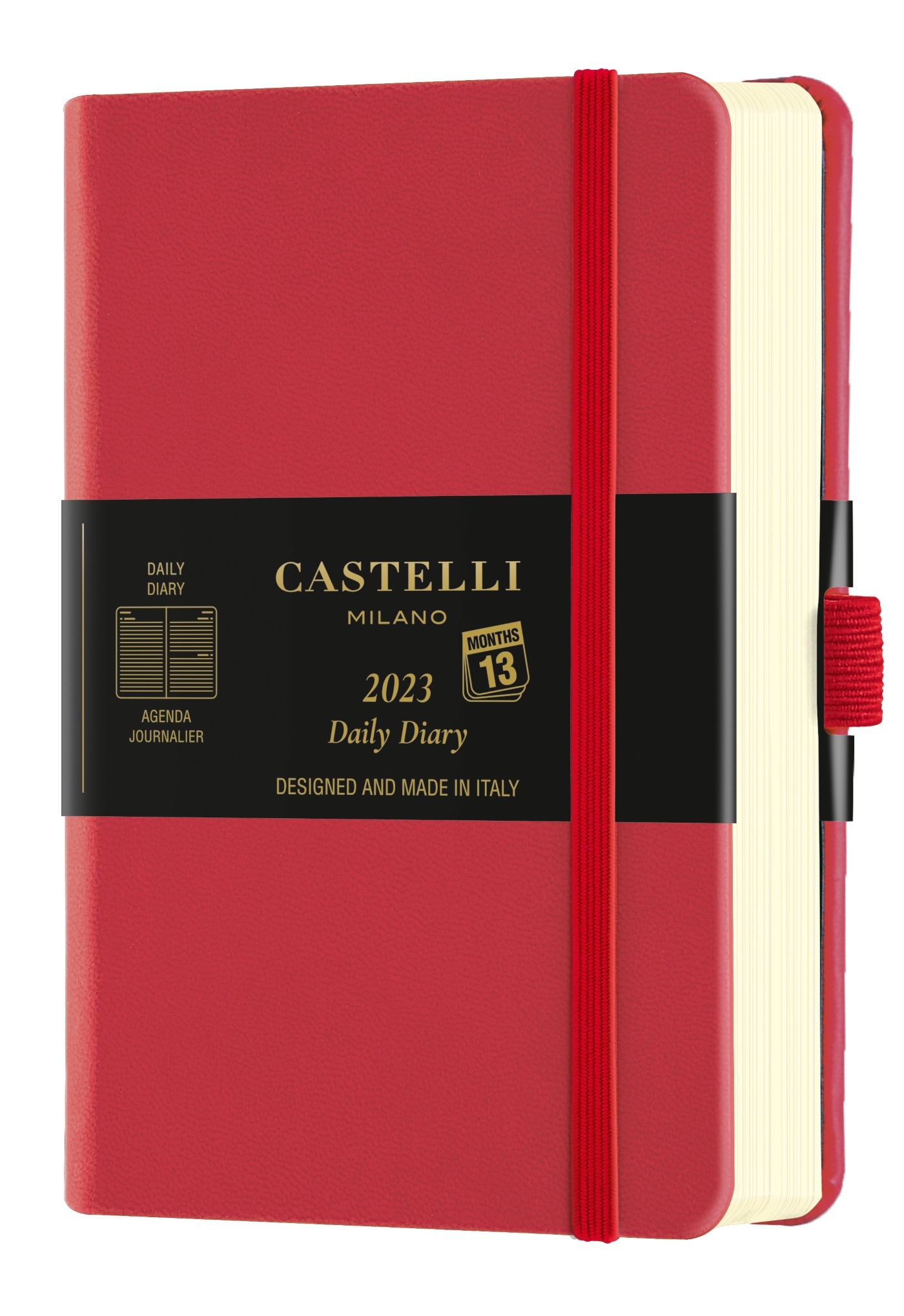 Agenda 2023 journalier poche Aquarela Coral red