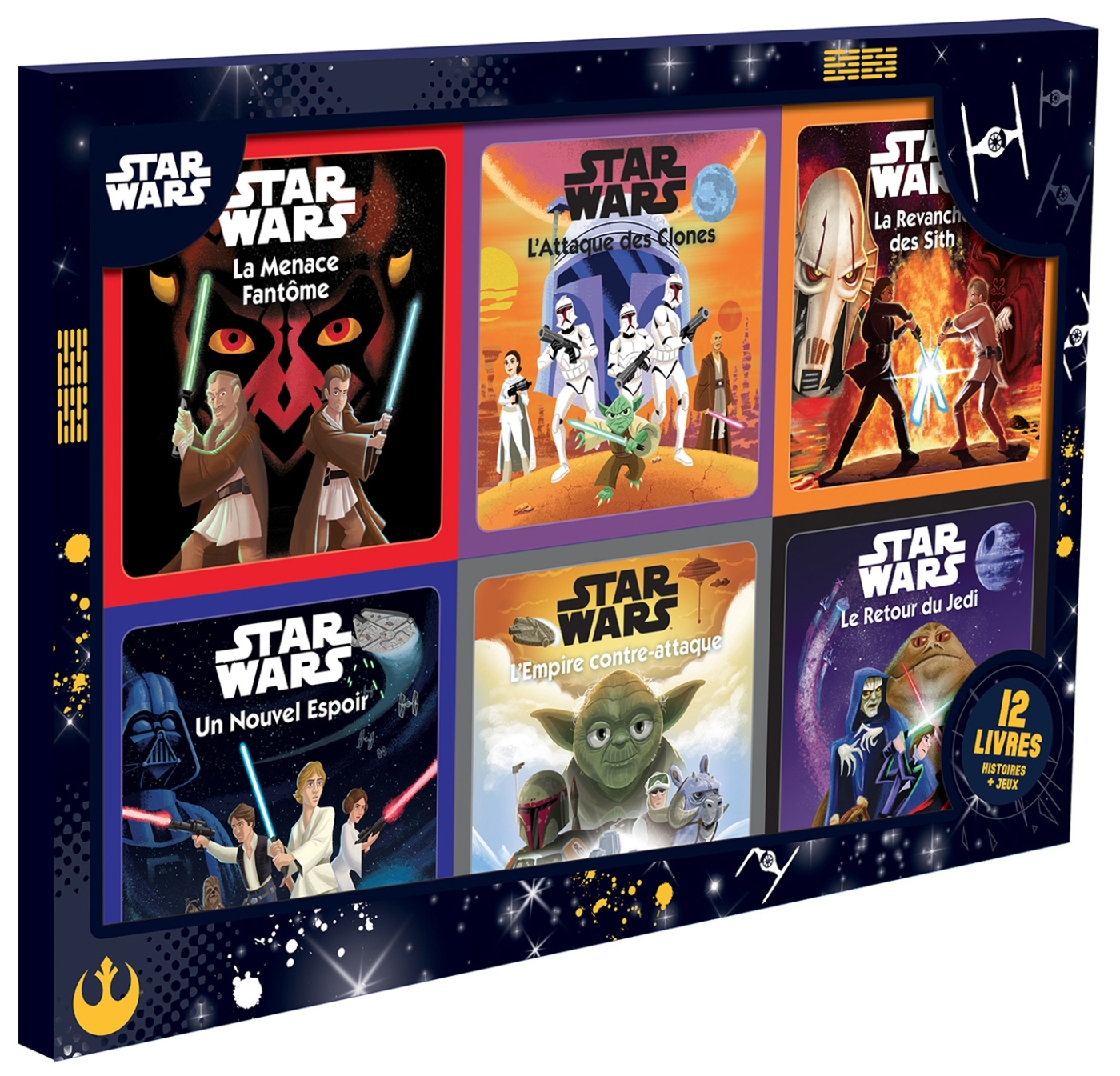 STAR WARS - Coffret 12 livres - 6 Histoires + 6 Coloriages