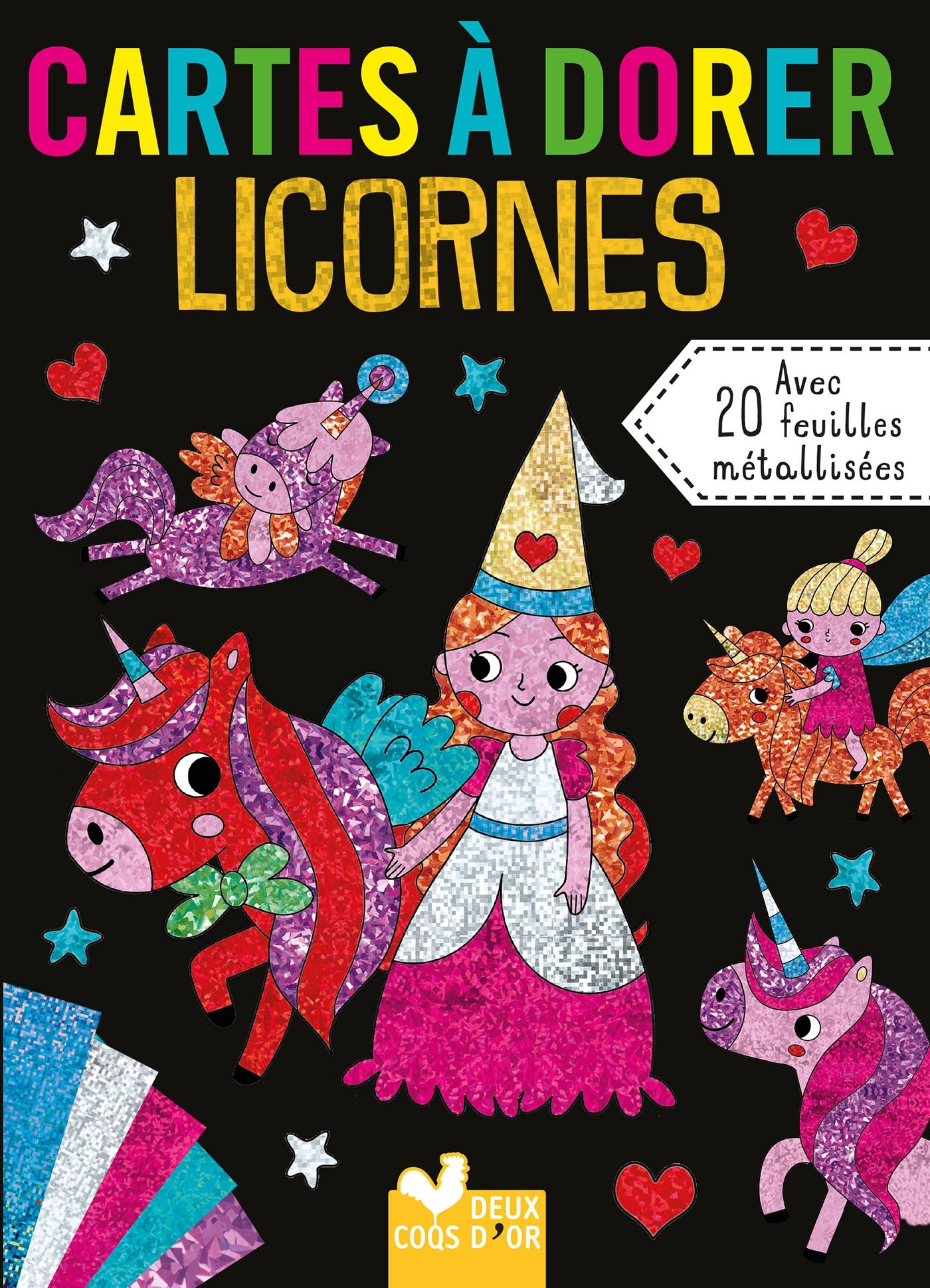 Cartes à dorer - Licornes