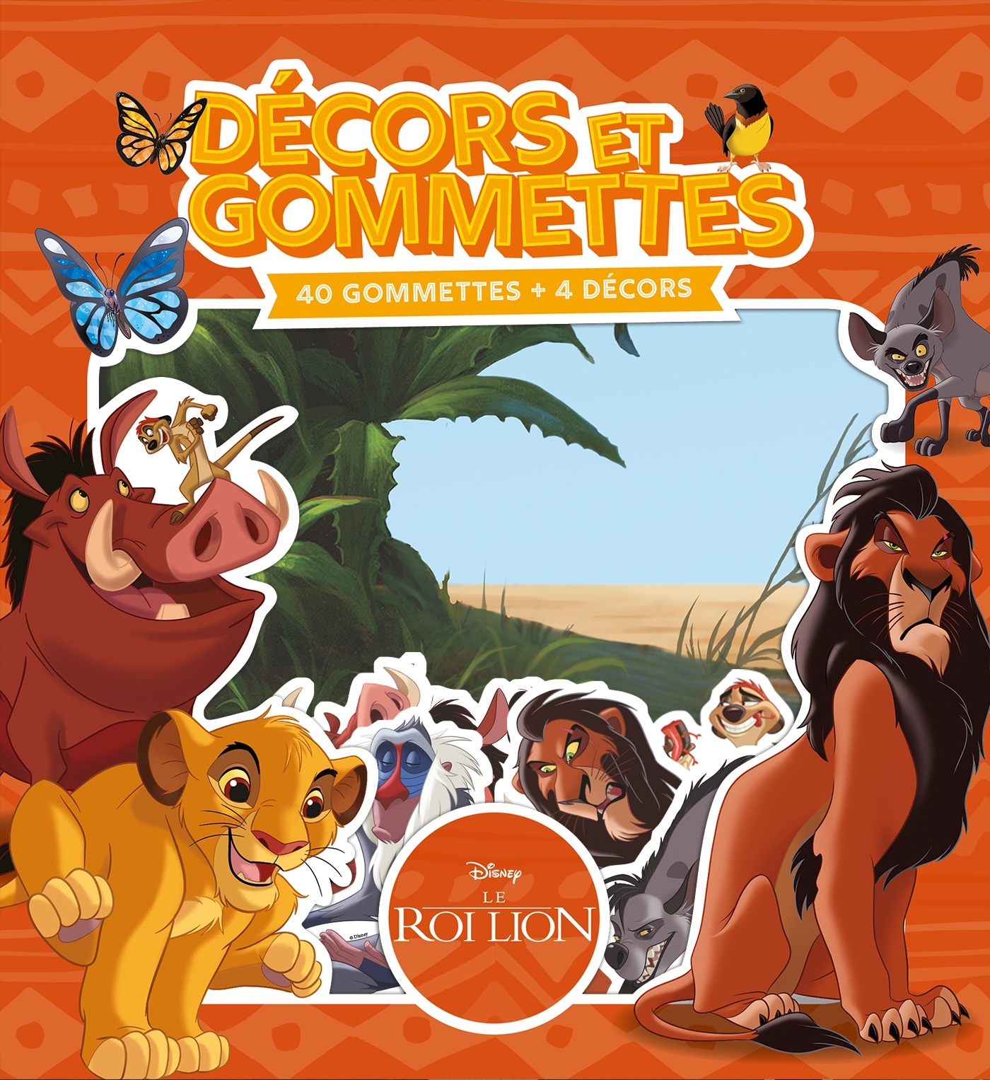 LE ROI LION - Décors et Gommettes - 40 gommettes + 4 décors - Disney
