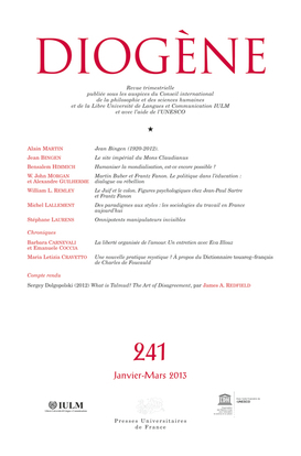 Diogène 2013, n° 241