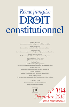 RFDC 2015, n° 104