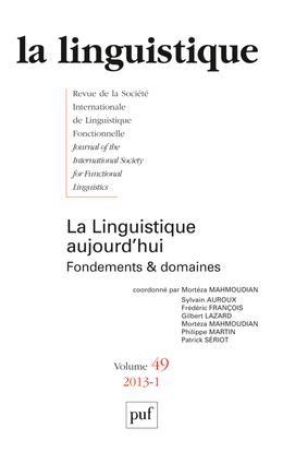 linguistique 2013, vol. 49 (1)