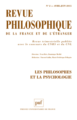 Revue philosophique 2015, t. 140 (2)